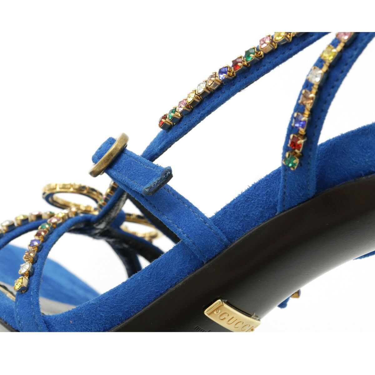Gucci Gucci Gucci Suede Heart Sandal High Heel Sandals Blue Suede Shoes Size ONE SIZE - 5 Thumbnail