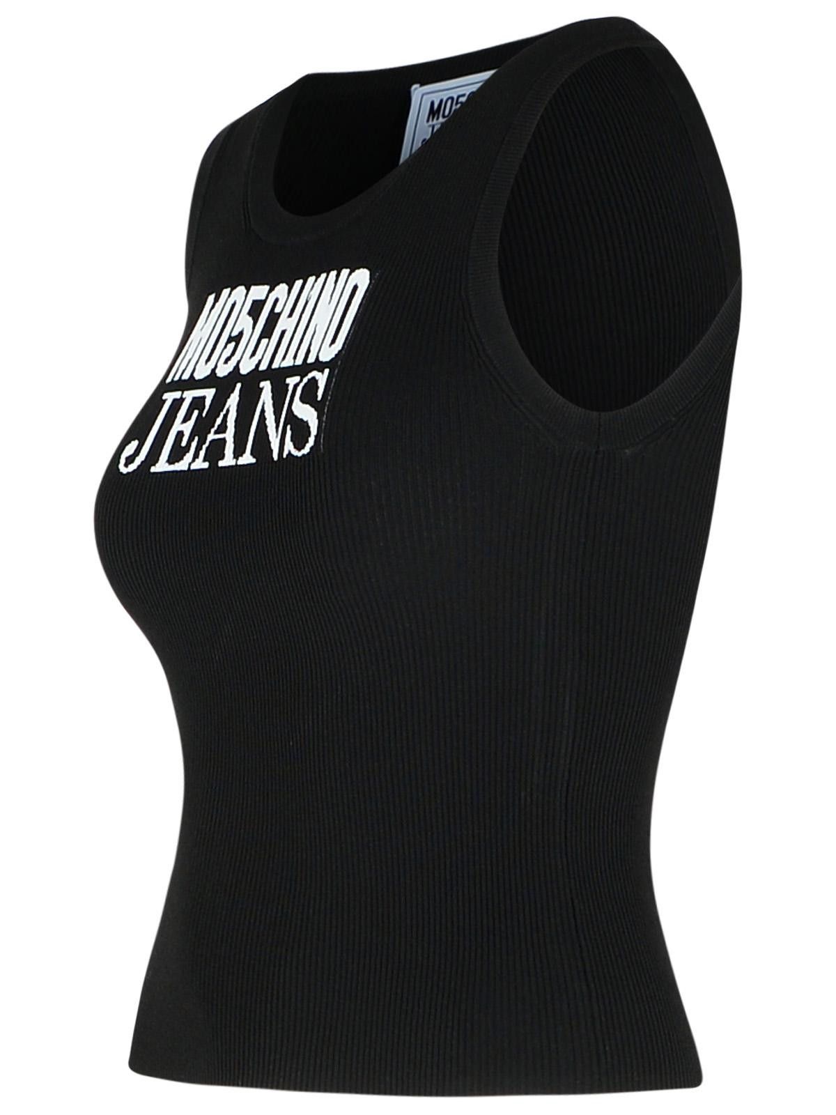 Moschino MOSCHINO JEANS Black Viscose Blend Tank Top Size M / US 6-8 / IT 42-44 - 2 Thumbnail