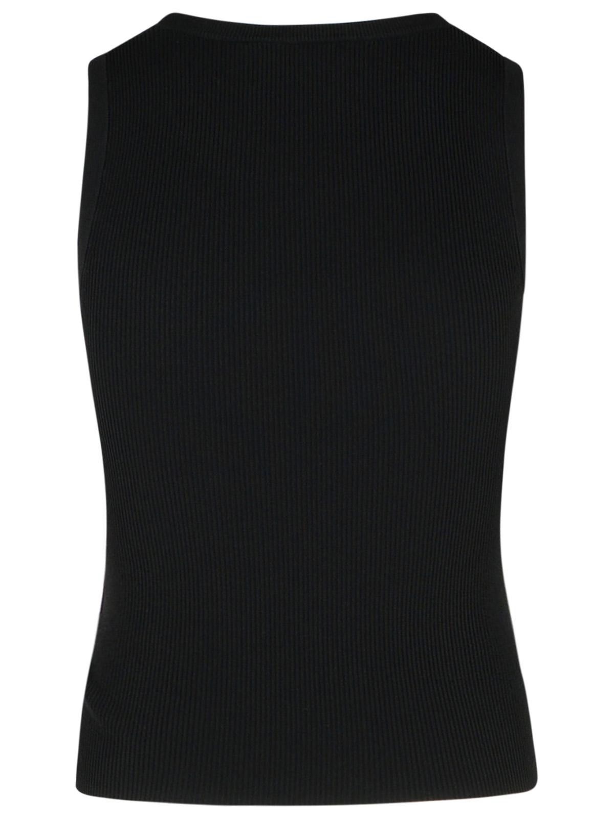 Moschino MOSCHINO JEANS Black Viscose Blend Tank Top Size M / US 6-8 / IT 42-44 - 3 Thumbnail