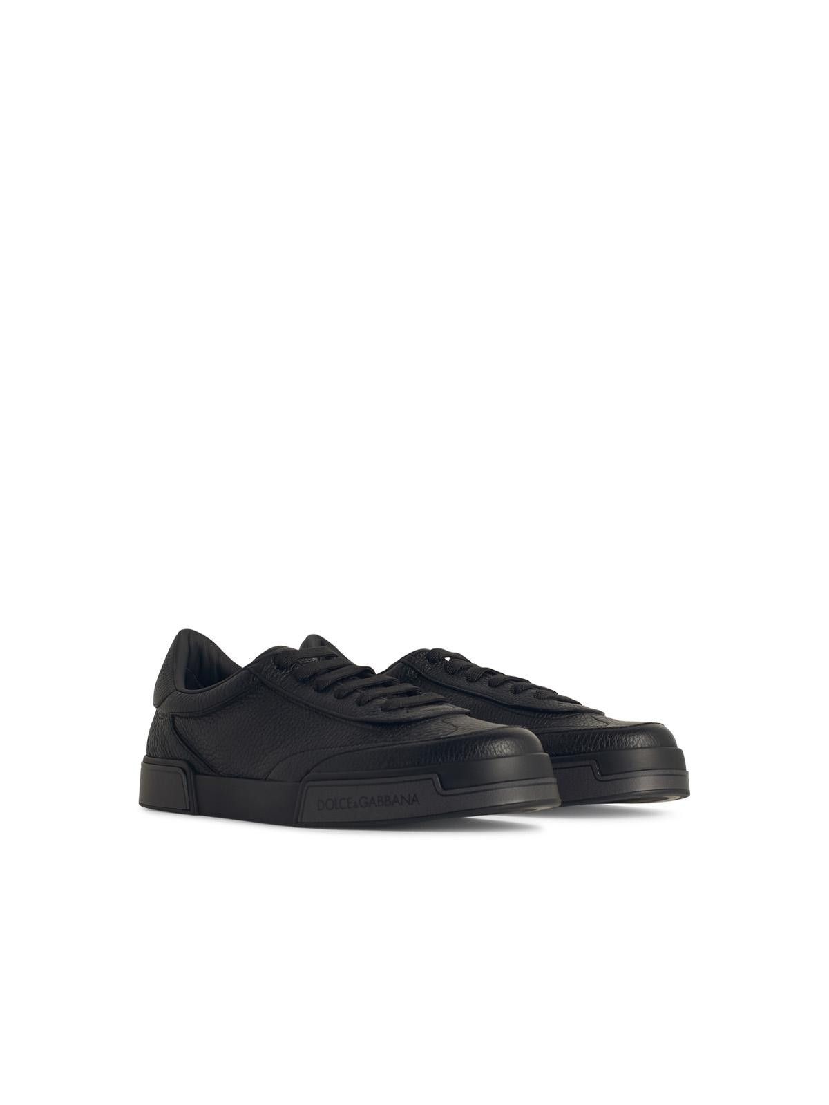 Dolce & Gabbana DOLCE & GABBANA 'Portofino' Black Leather Sneakers Size US 8 / EU 41 - 2 Thumbnail