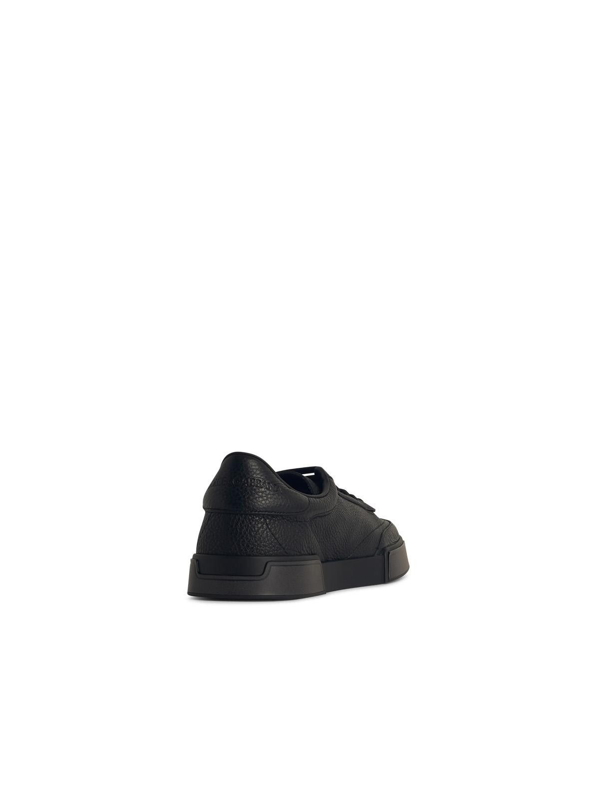 Dolce & Gabbana DOLCE & GABBANA 'Portofino' Black Leather Sneakers Size US 10 / EU 43 - 3 Thumbnail
