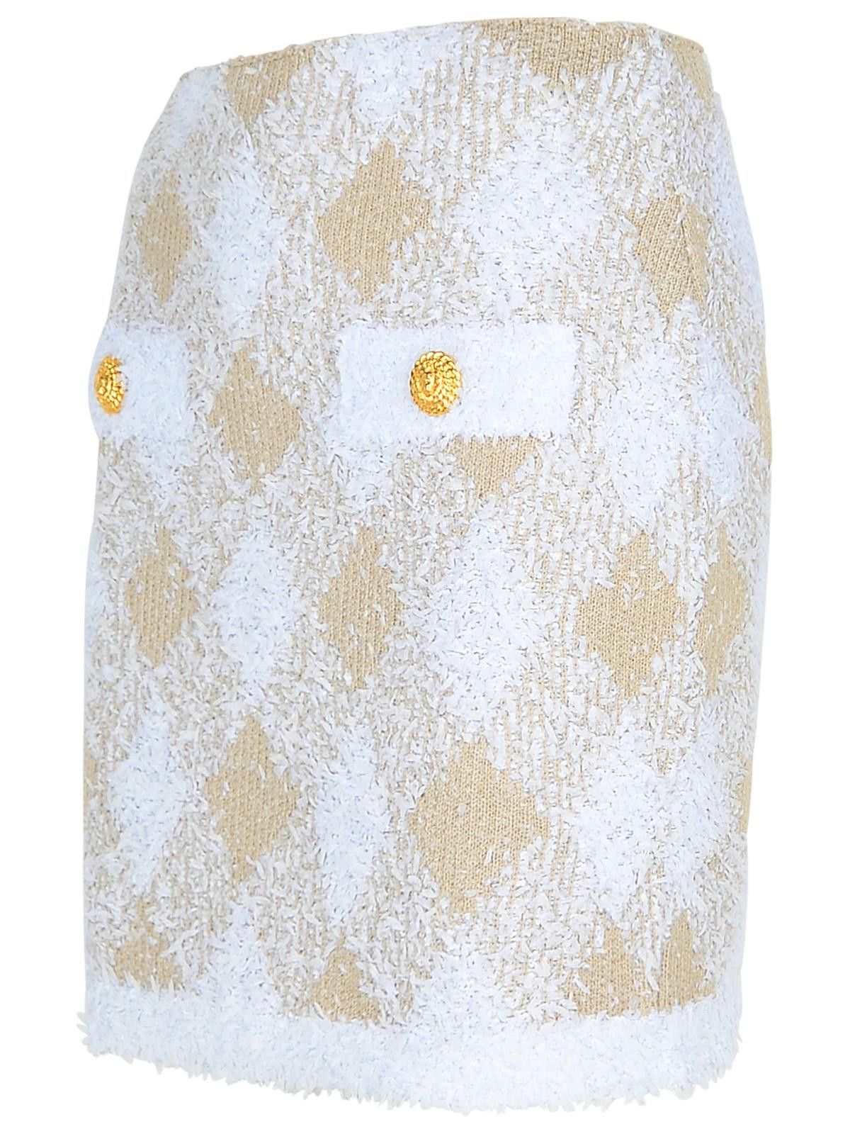 Balmain BALMAIN Beige Polyamide Blend Skirt Size 27" / US 4 / IT 40 - 2 Thumbnail