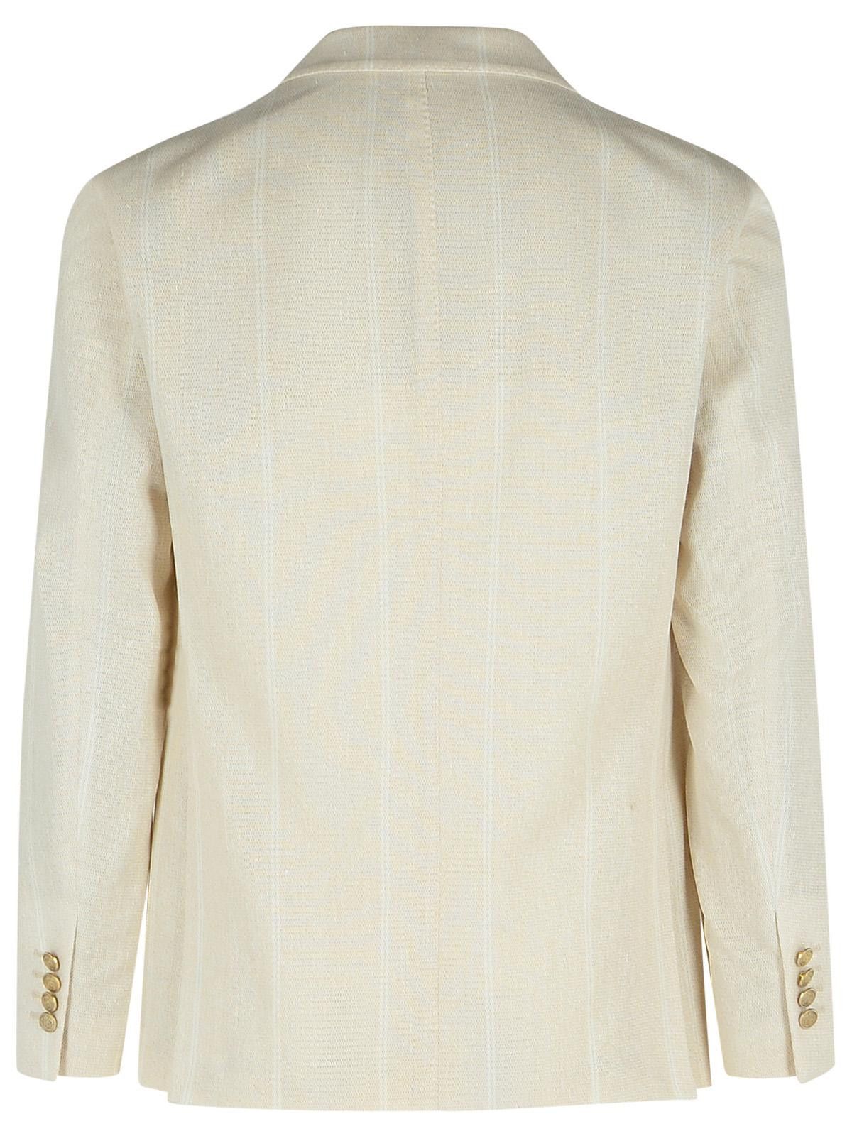 Eleventy ELEVENTY Cream Cotton Blend Blazer Size US XL / EU 56 / 4 - 3 Thumbnail