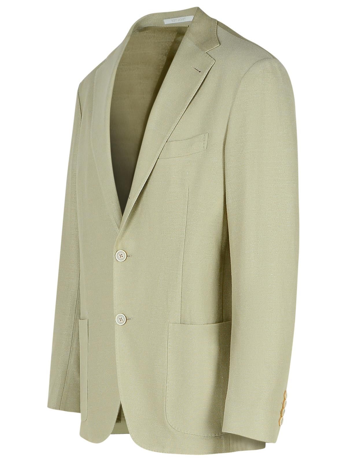 Eleventy ELEVENTY Cream Cotton Blend Blazer Size US XXL / EU 58 / 5 - 2 Thumbnail