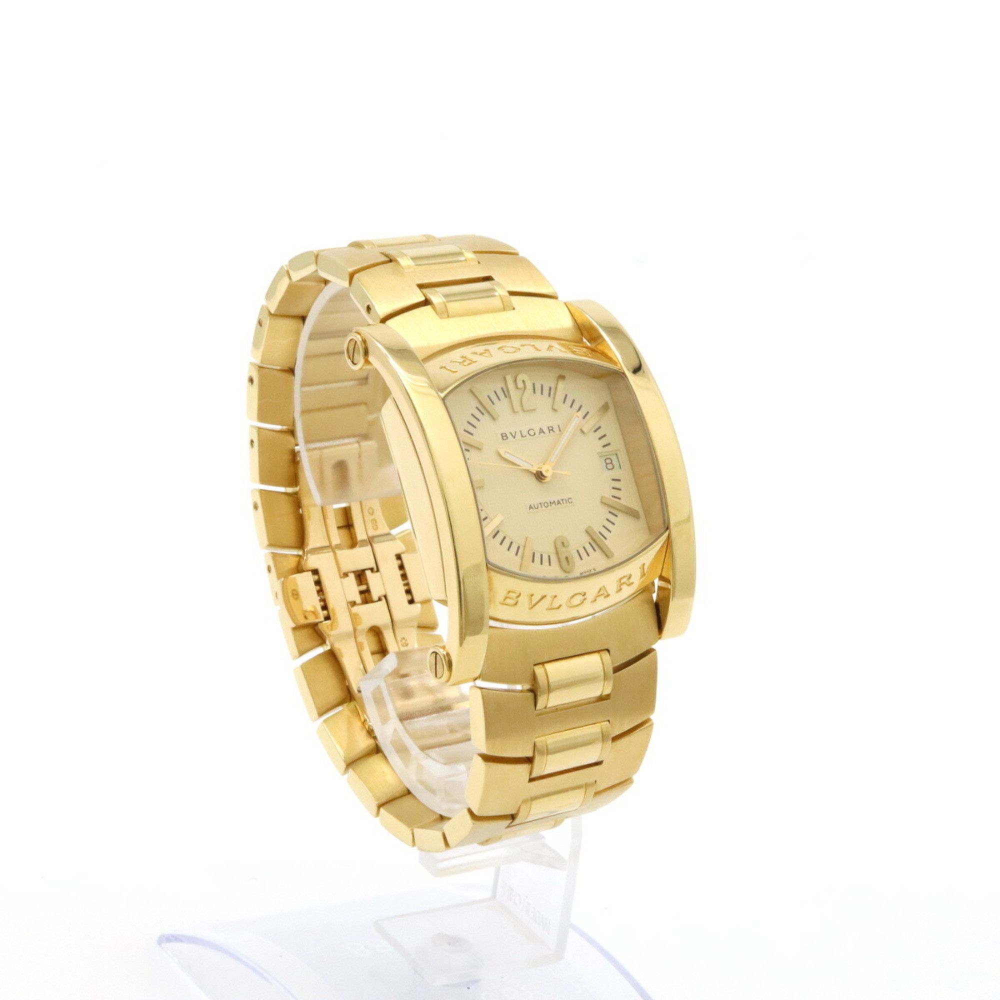 Bvlgari BVLGARI Ashoma Date Ivory Dial K18YG Leather Strap Men's AT Automatic Wristwatch A4G Size ONE SIZE - 4 Thumbnail