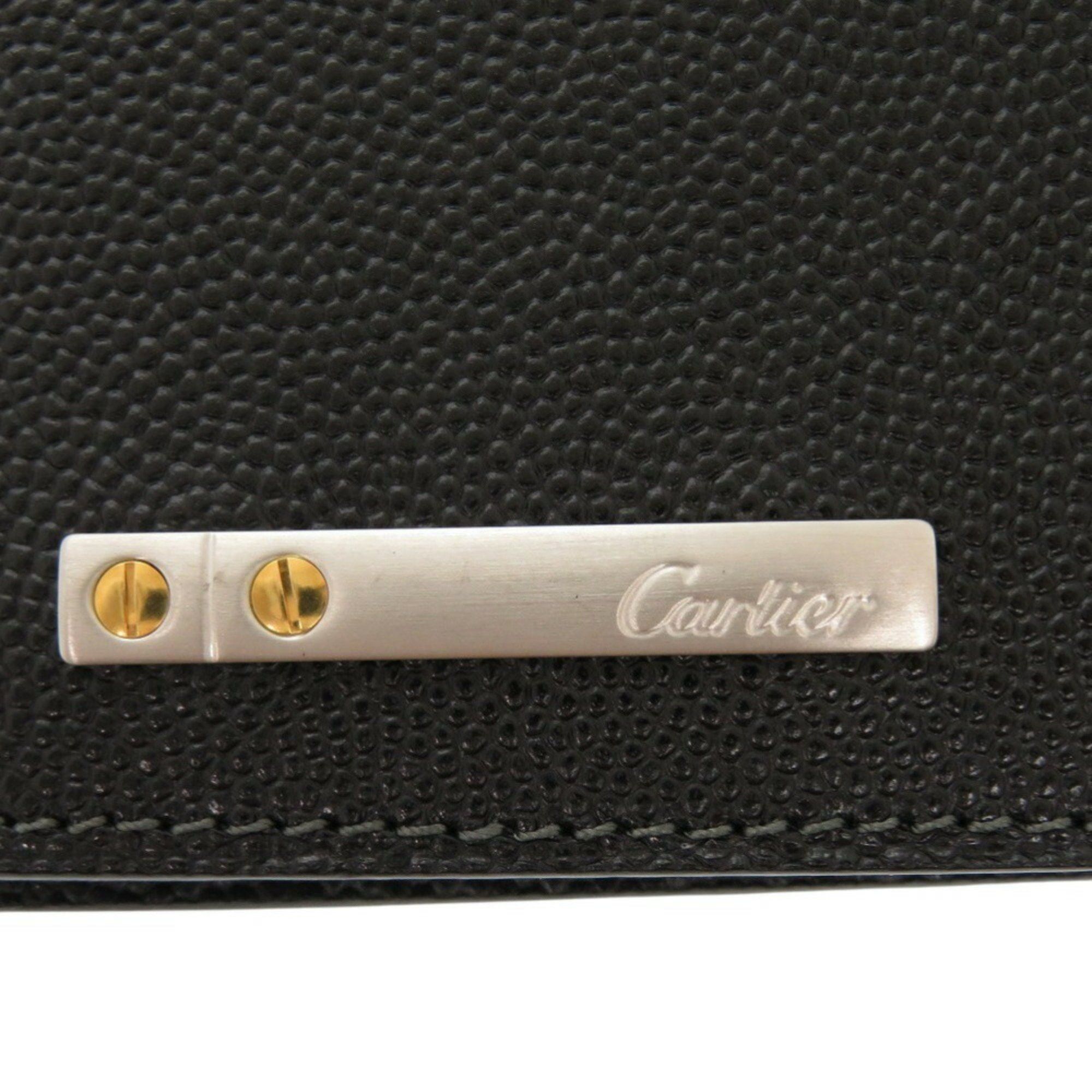 Cartier Cartier Santos L3000770 Leather Black Bi-fold Billfold 0623CARTIER Men's Size ONE SIZE - 9 Thumbnail