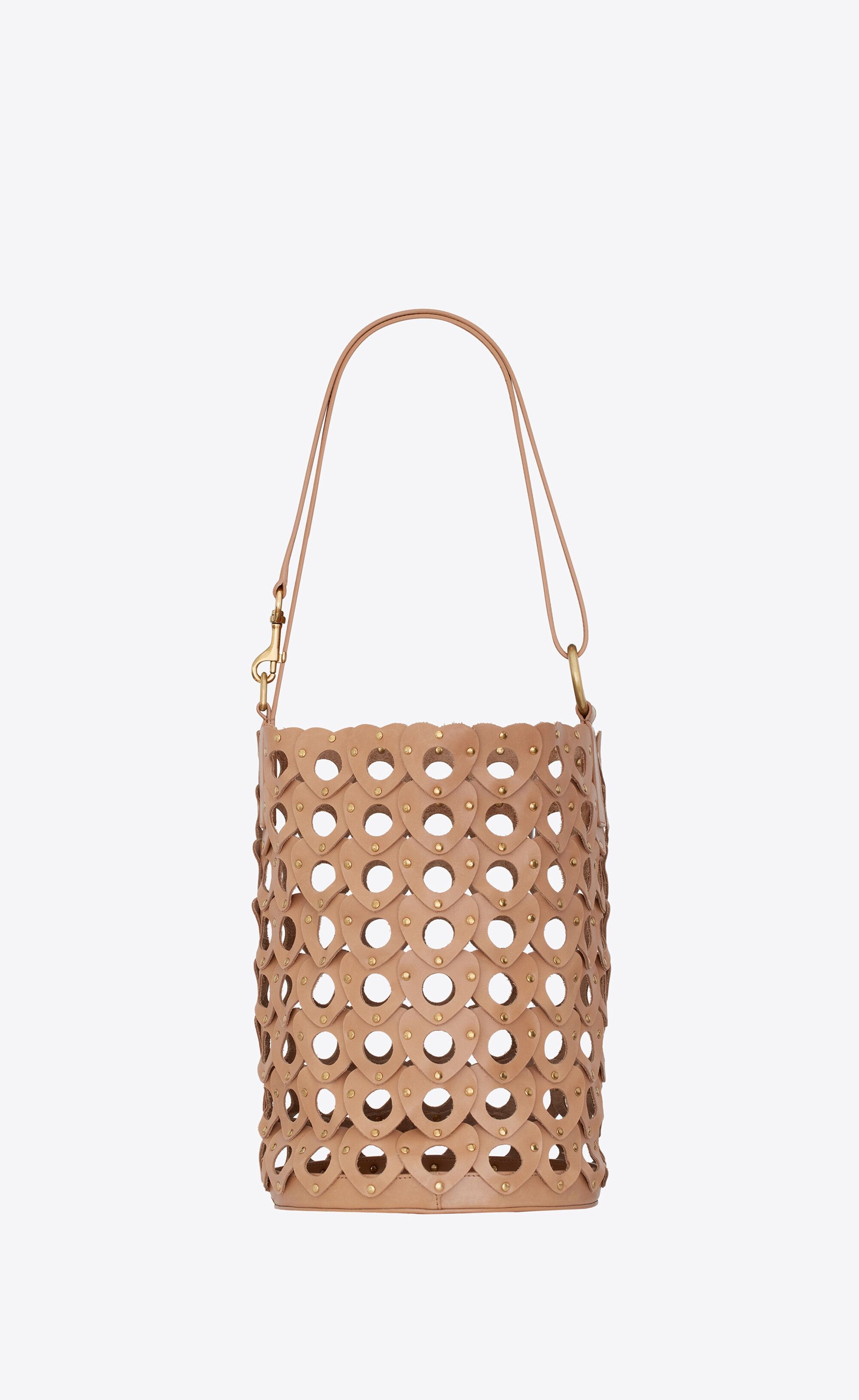 Saint Laurent Paris The Hearted Bucket Bag in Vegetable-tanned Leather Size ONE SIZE - 2 Thumbnail