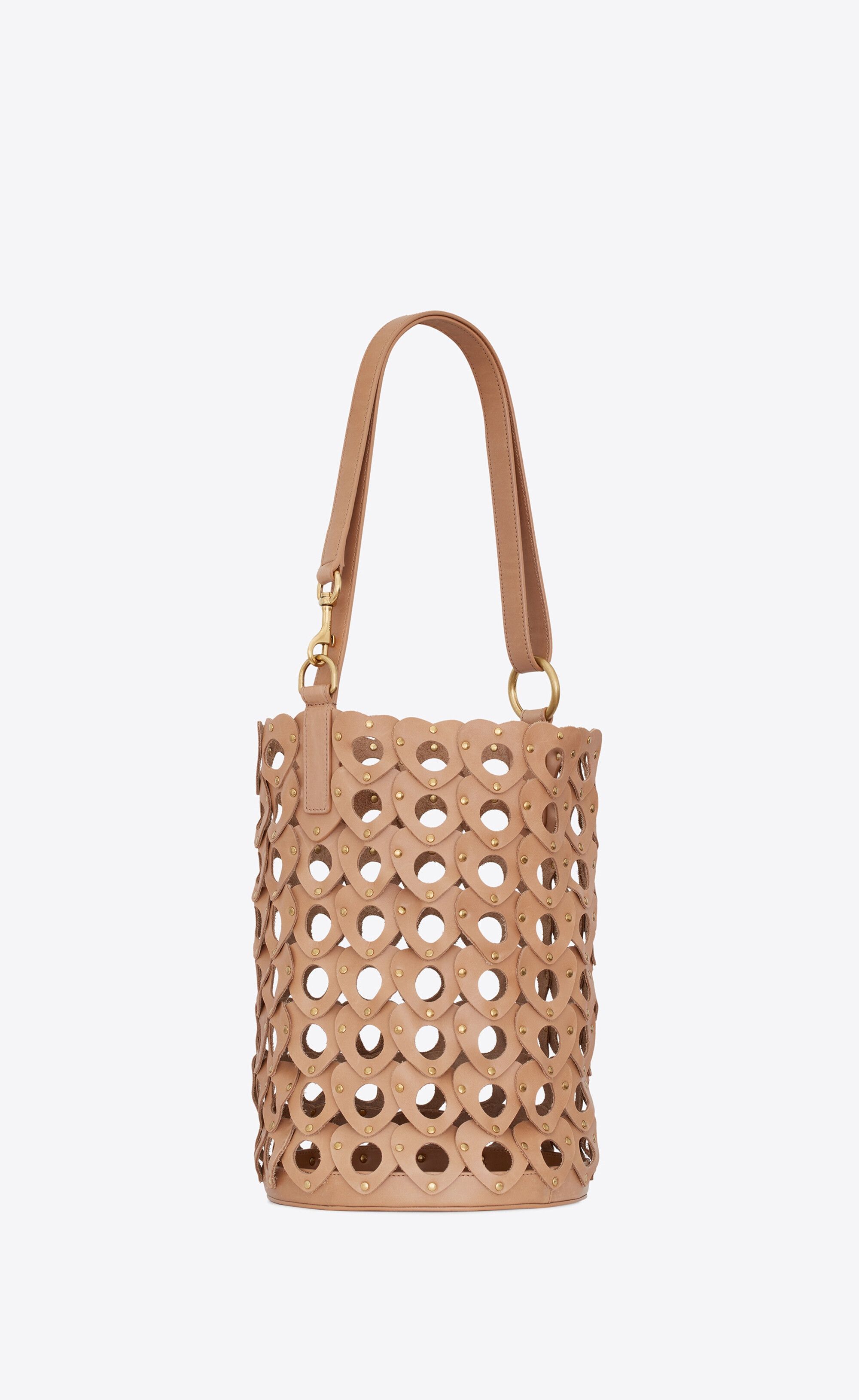 Saint Laurent Paris The Hearted Bucket Bag in Vegetable-tanned Leather Size ONE SIZE - 4 Thumbnail