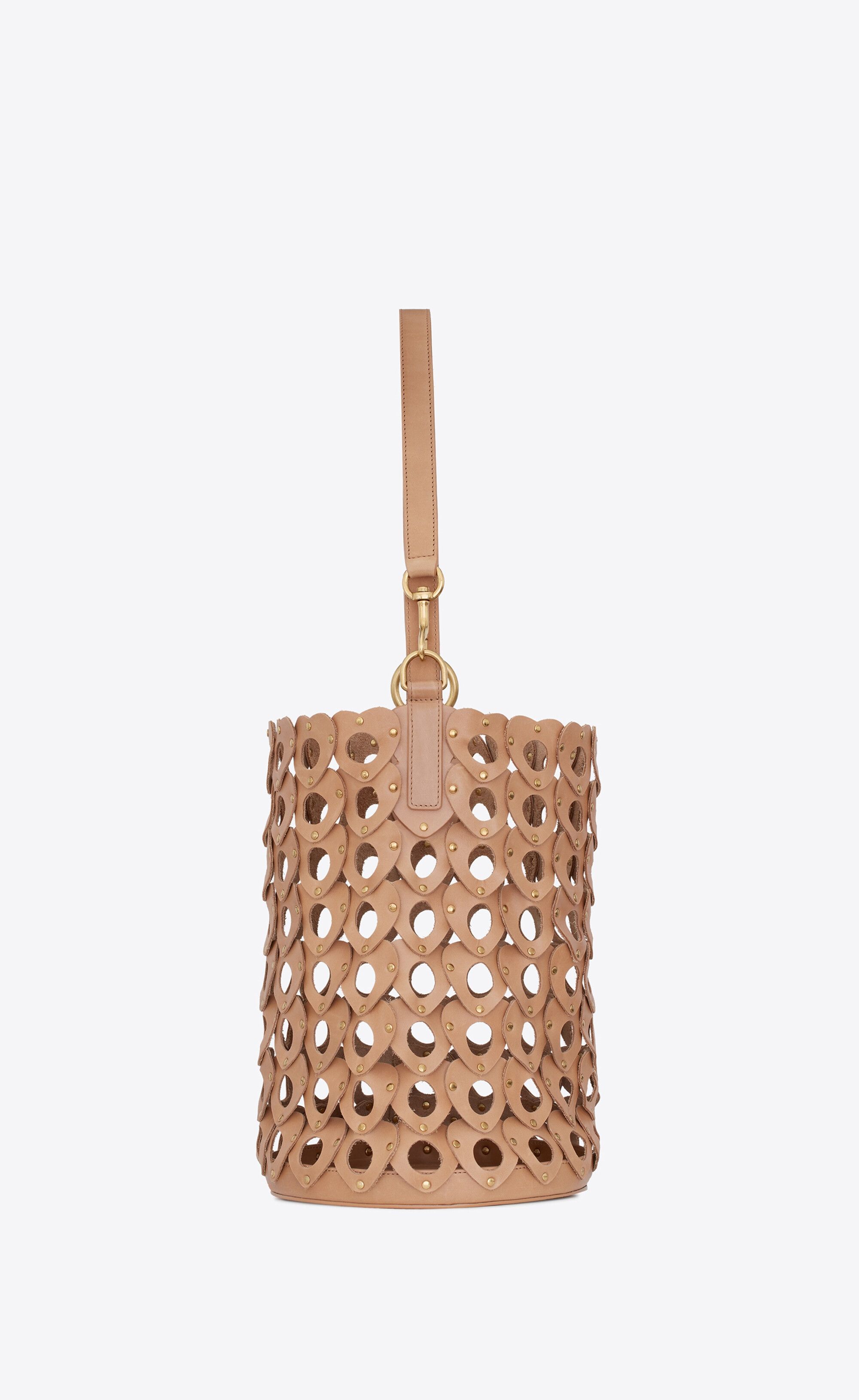 Saint Laurent Paris The Hearted Bucket Bag in Vegetable-tanned Leather Size ONE SIZE - 3 Thumbnail