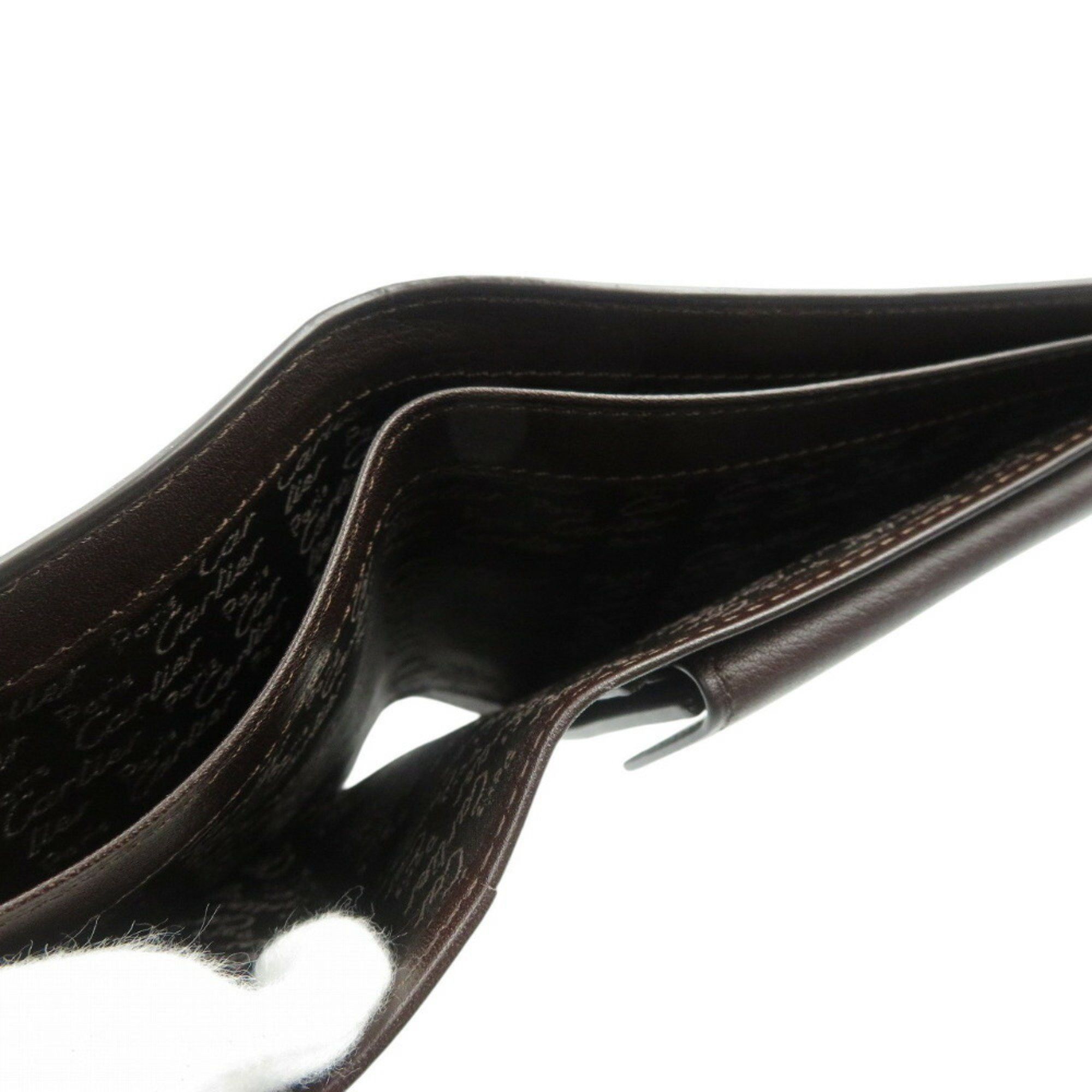 Cartier Cartier Santos Leather Brown Bi-fold Wallet 0571Cartier Size ONE SIZE - 5 Thumbnail