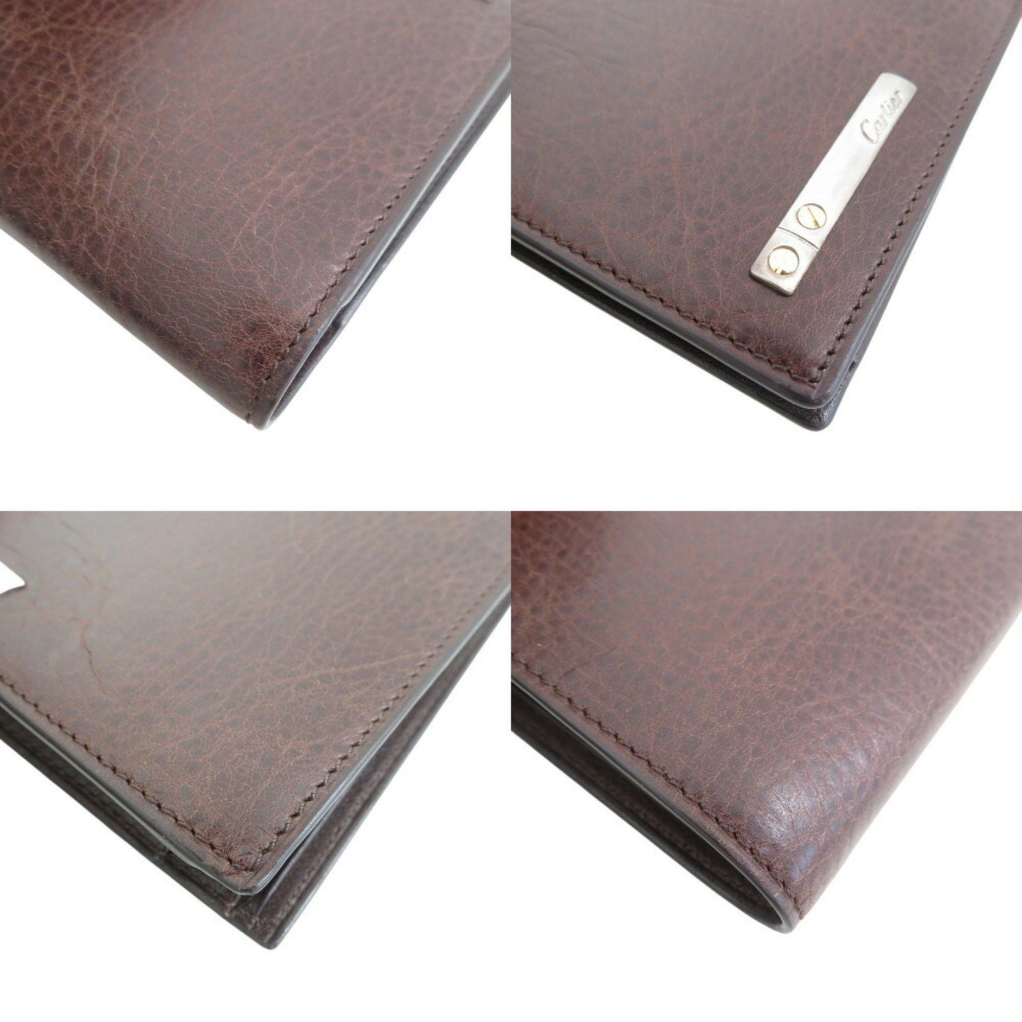 Cartier Cartier Santos Leather Brown Bi-fold Wallet 0571Cartier Size ONE SIZE - 8 Thumbnail