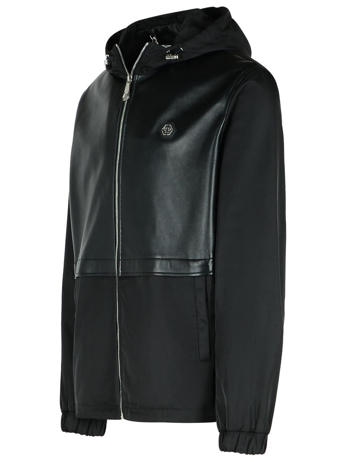 Philipp Plein PHILIPP PLEIN Black Leather Jacket Size US M / EU 48-50 / 2 - 2 Thumbnail