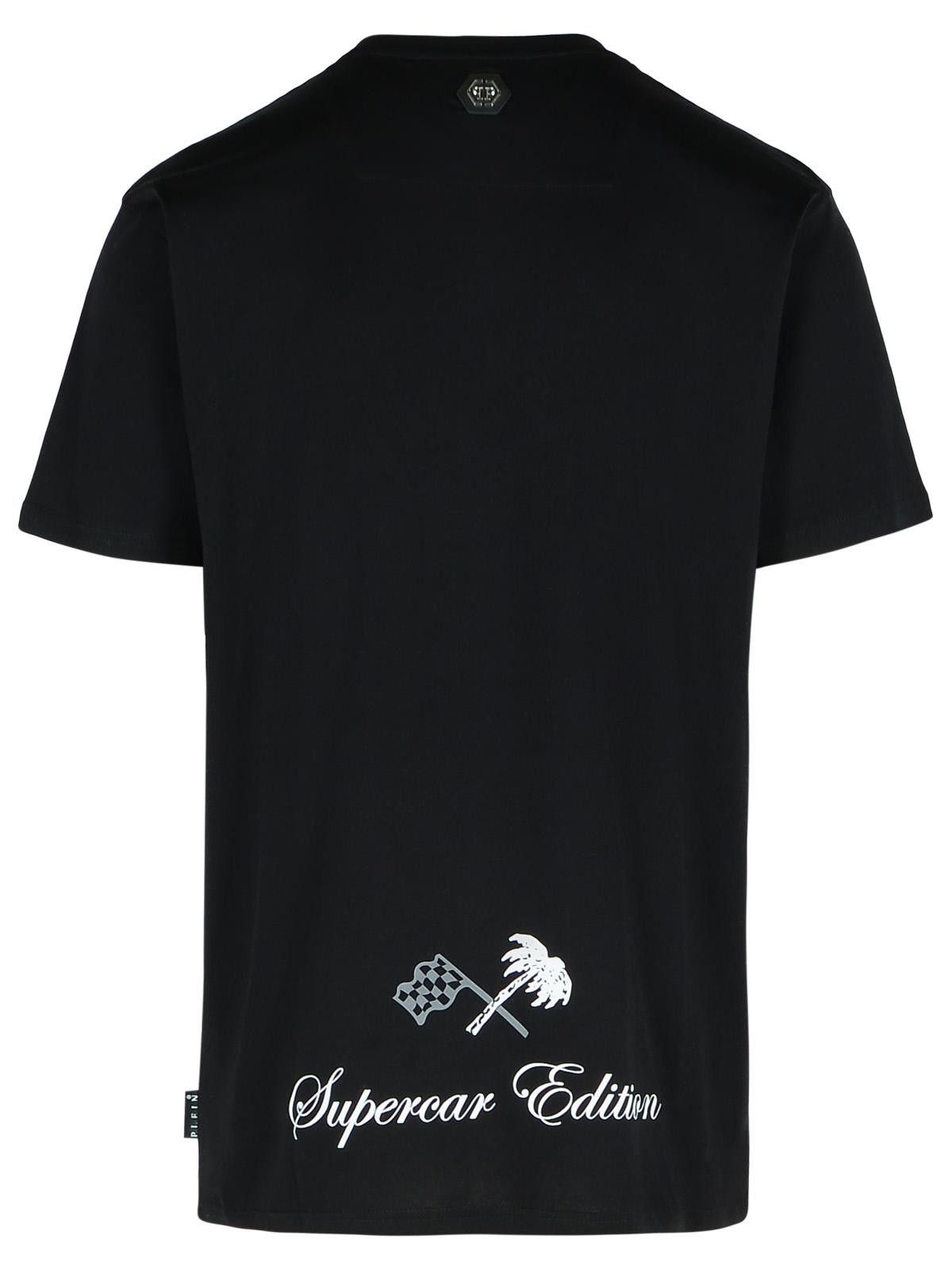 Philipp Plein PHILIPP PLEIN 'Skull Strass' Black Cotton T-Shirt Size US L / EU 52-54 / 3 - 3 Thumbnail