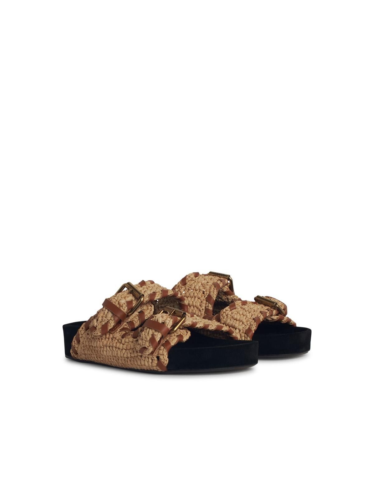 Isabel Marant Etoile ISABEL MARANT ETOILE 'Lennyo' Beige Palm Slipper Size US 6 / IT 36 - 2 Thumbnail