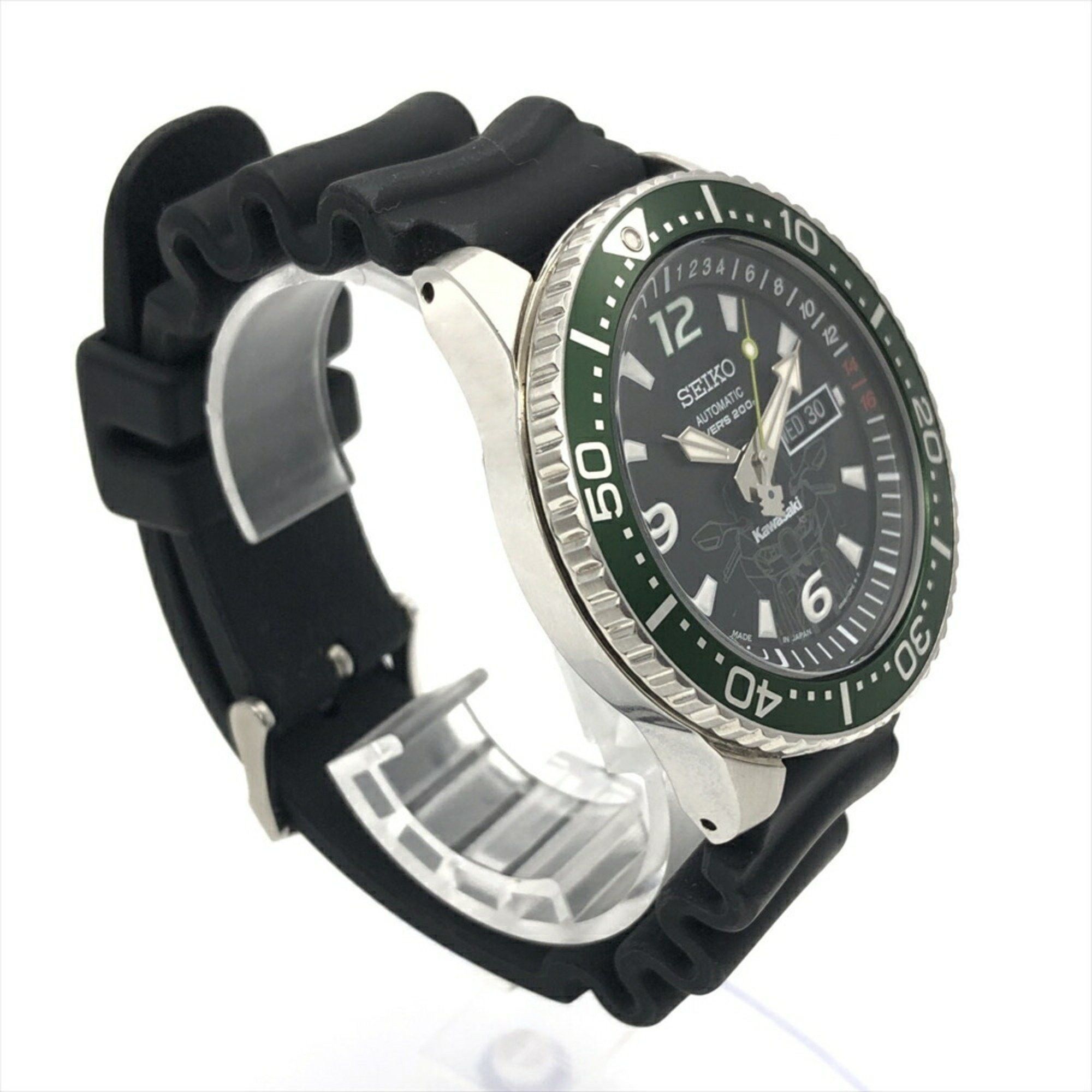 Seiko Seiko × Kawasaki Ninja ZX-10R Automatic Watch Black Dial 998 Limited Edition Green Men's Size ONE SIZE - 3 Thumbnail