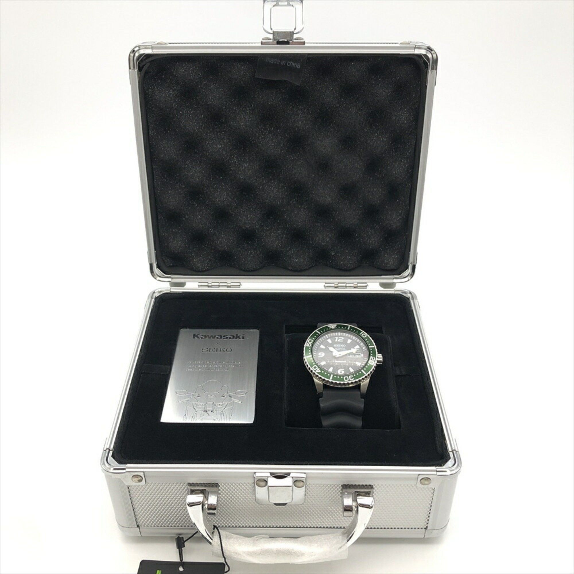 Seiko Seiko × Kawasaki Ninja ZX-10R Automatic Watch Black Dial 998 Limited Edition Green Men's Size ONE SIZE - 10 Thumbnail