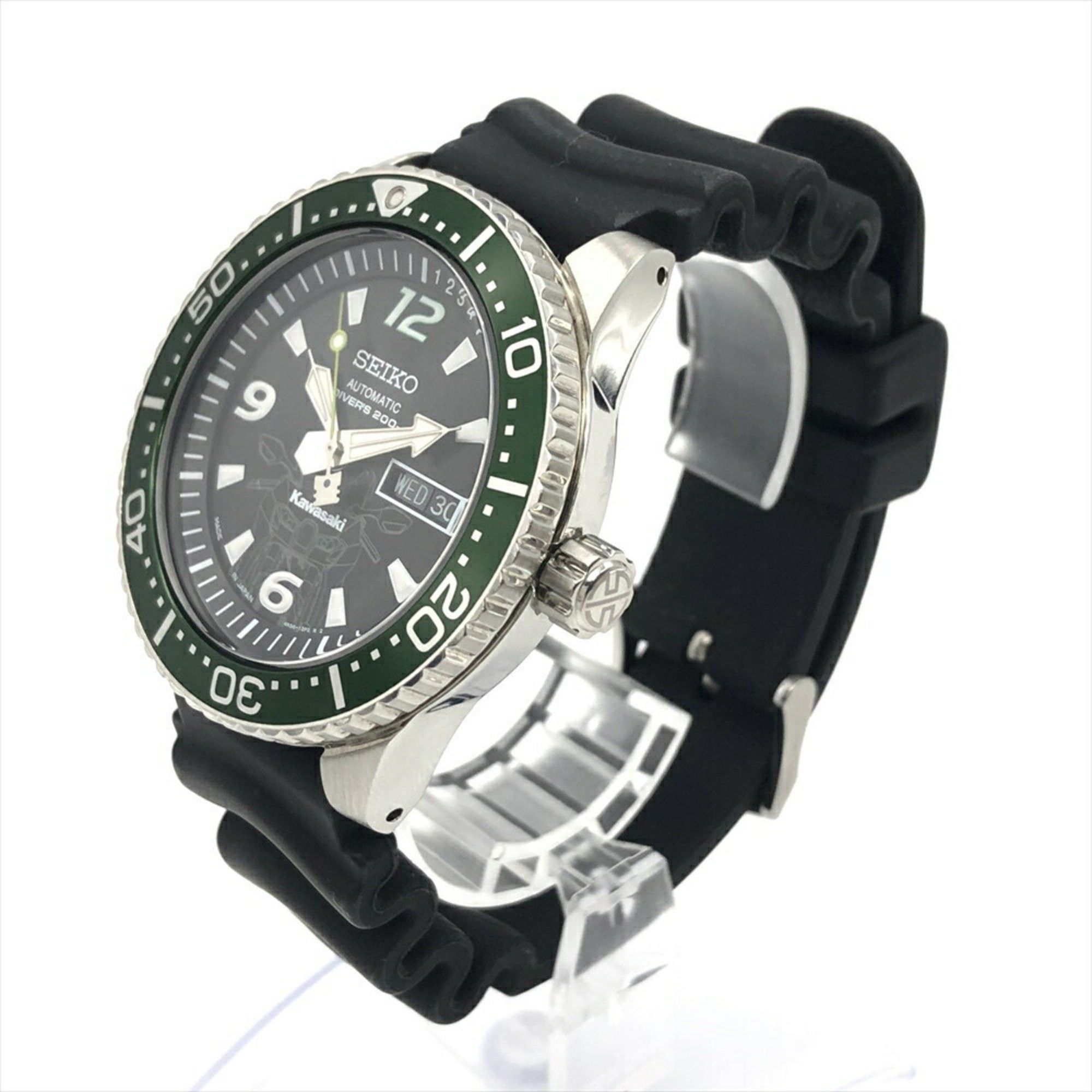 Seiko Seiko × Kawasaki Ninja ZX-10R Automatic Watch Black Dial 998 Limited Edition Green Men's Size ONE SIZE - 2 Thumbnail
