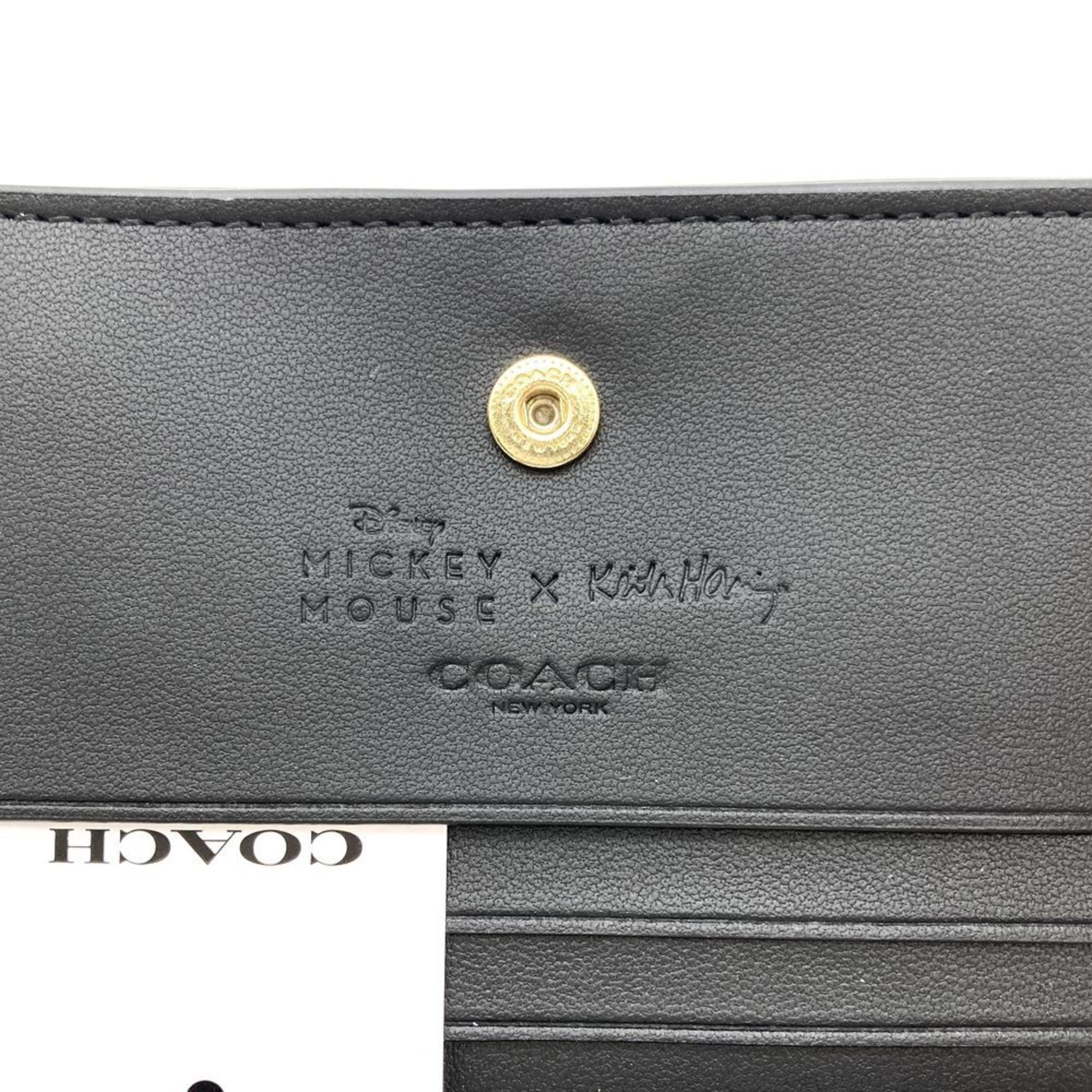 Coach Coach Disney Keith Haring Mickey Mouse Bi-fold Wallet Leather C7446 Yellow Size ONE SIZE - 5 Thumbnail