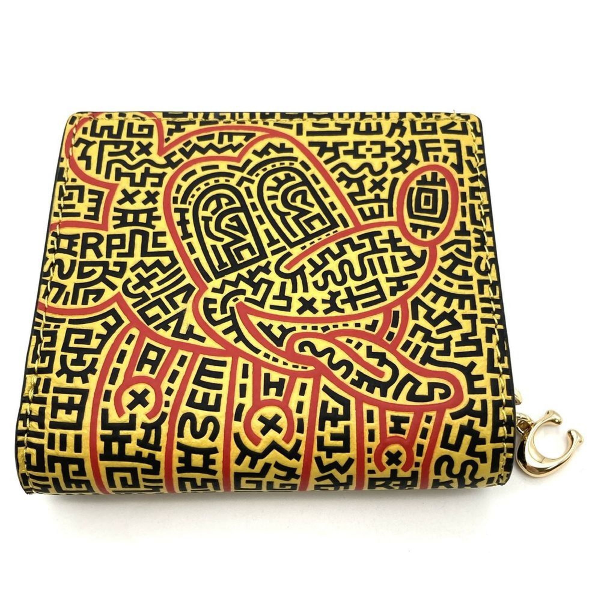 Coach Coach Disney Keith Haring Mickey Mouse Bi-fold Wallet Leather C7446 Yellow Size ONE SIZE - 2 Thumbnail