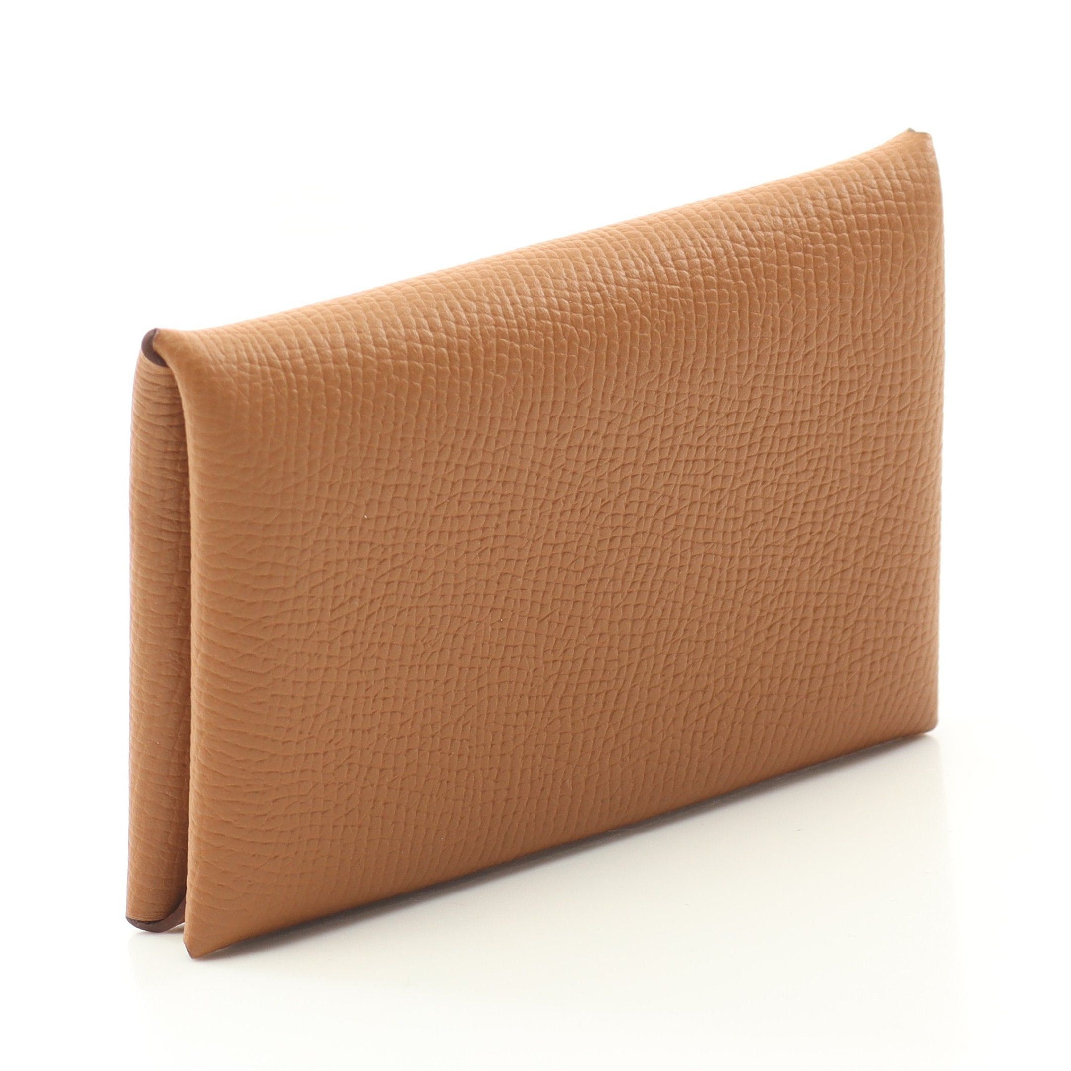 Hermes Hermes Calvi Gold Coin Purse Veau Epsom Light Brown Silver Hardware B Stamp Size ONE SIZE - 2 Thumbnail