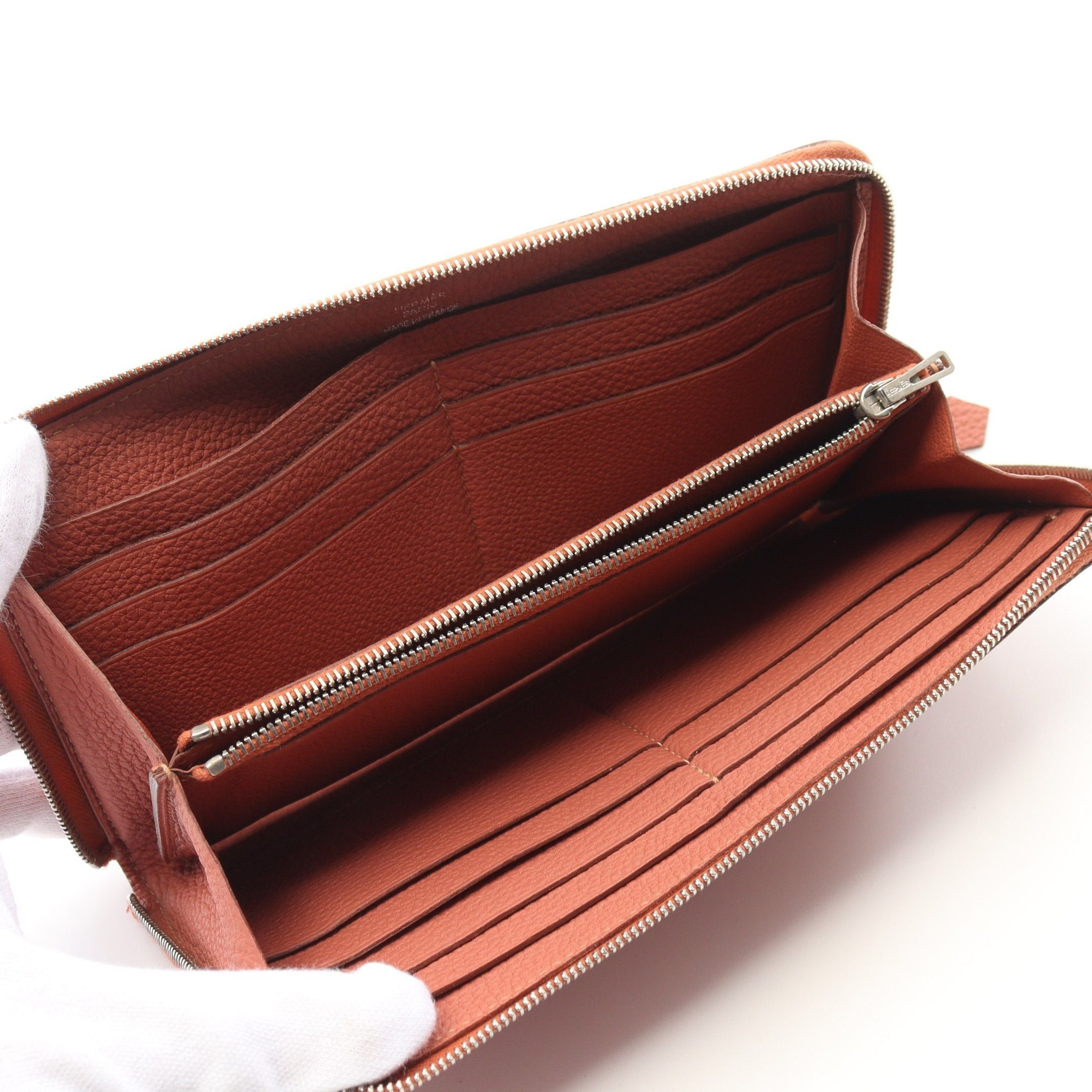 Hermes Hermes Azap Long Rose Tea Round Zipper Wallet Togo Pink Beige Silver Hardware Stamp Size ONE SIZE - 3 Thumbnail
