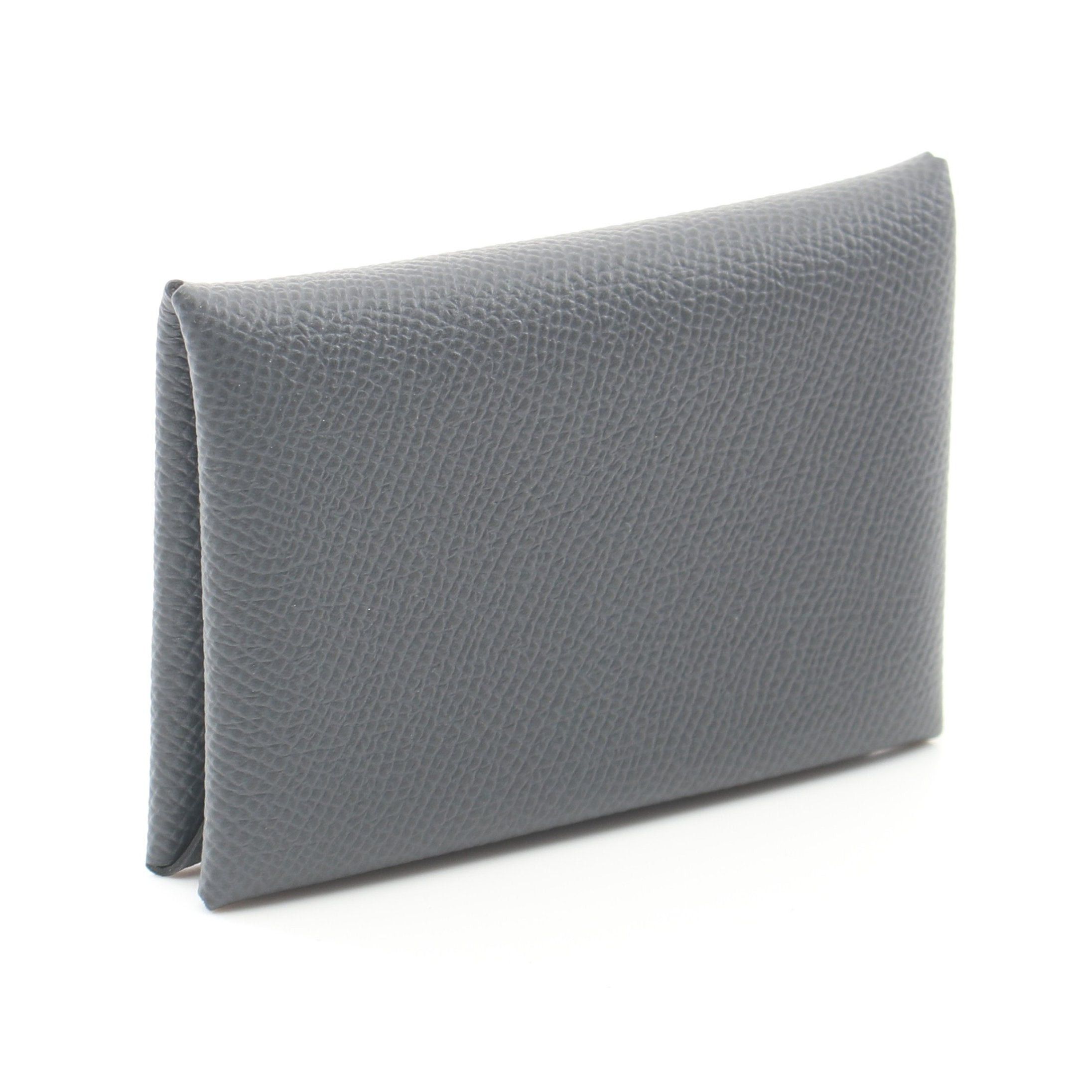 Hermes Hermes Calvi Ardoise Coin Purse Veau Epsom Gray Silver Hardware Double Engraved Size ONE SIZE - 2 Thumbnail