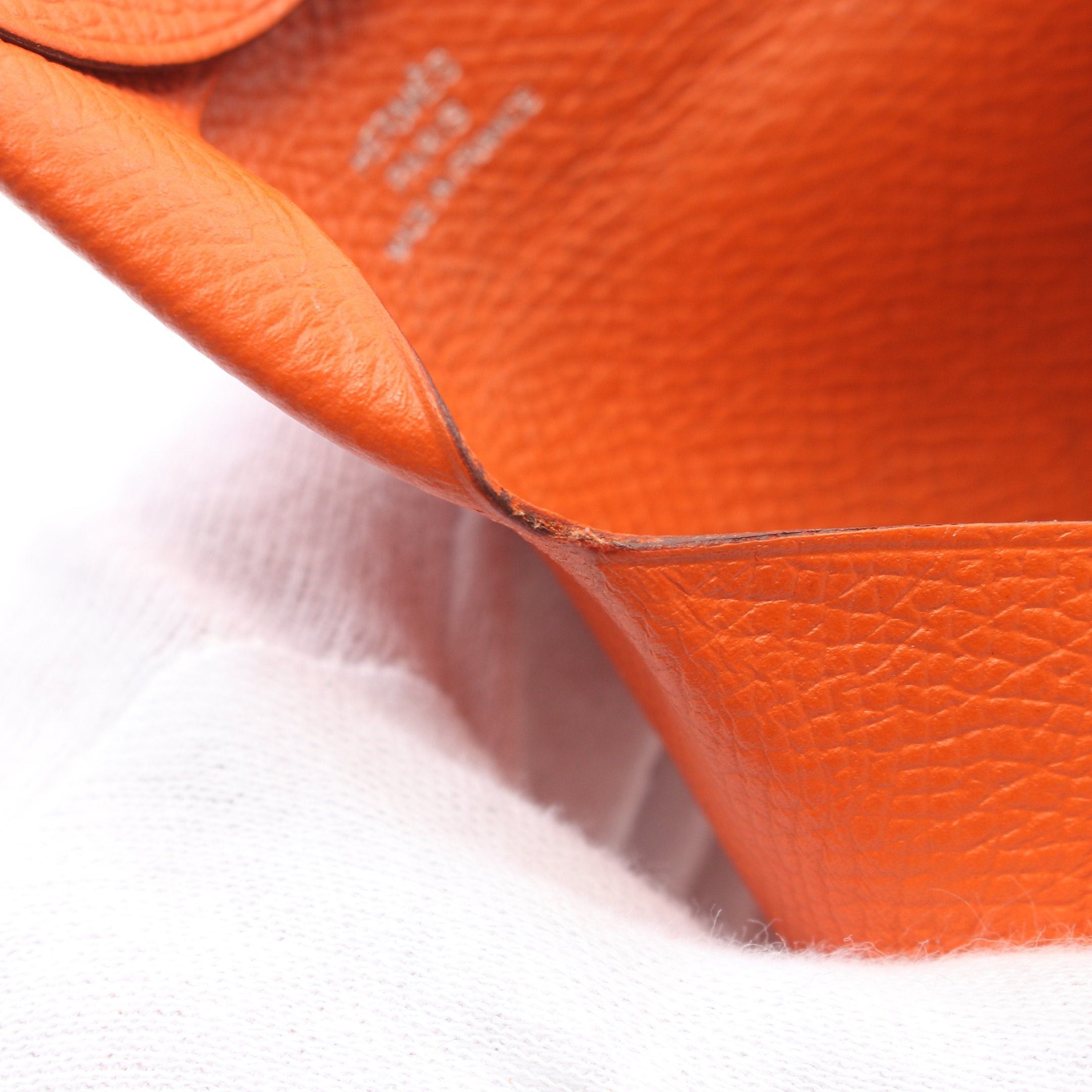Hermes Hermes Bastia Orange Poppy Coin Purse Veau Epsom Silver Hardware T Stamp Size ONE SIZE - 6 Thumbnail