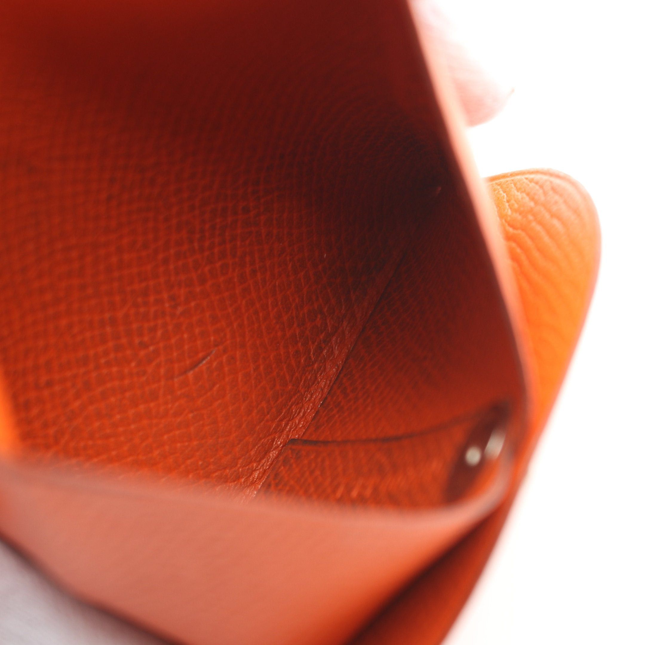 Hermes Hermes Bastia Orange Poppy Coin Purse Veau Epsom Silver Hardware T Stamp Size ONE SIZE - 7 Thumbnail