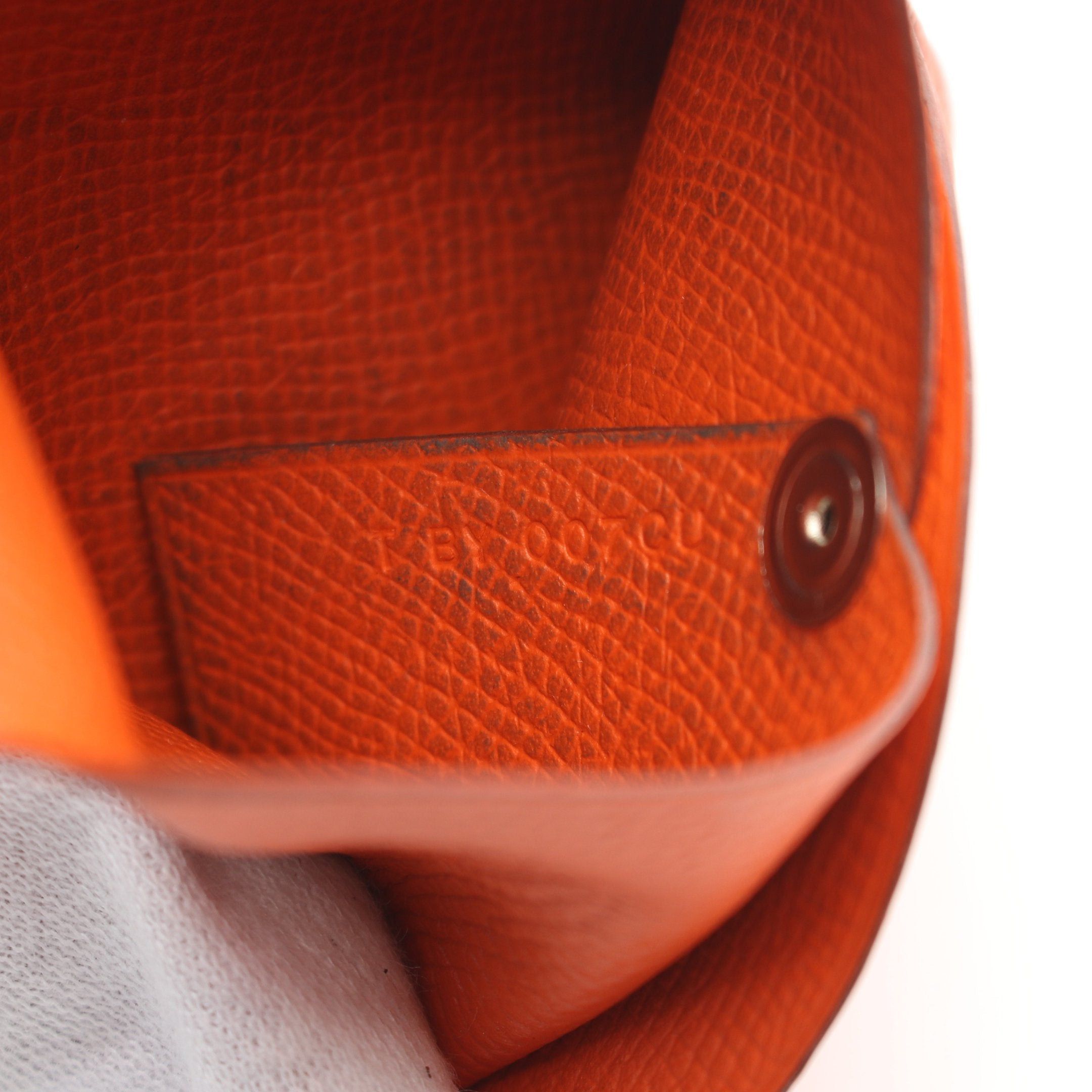 Hermes Hermes Bastia Orange Poppy Coin Purse Veau Epsom Silver Hardware T Stamp Size ONE SIZE - 5 Thumbnail