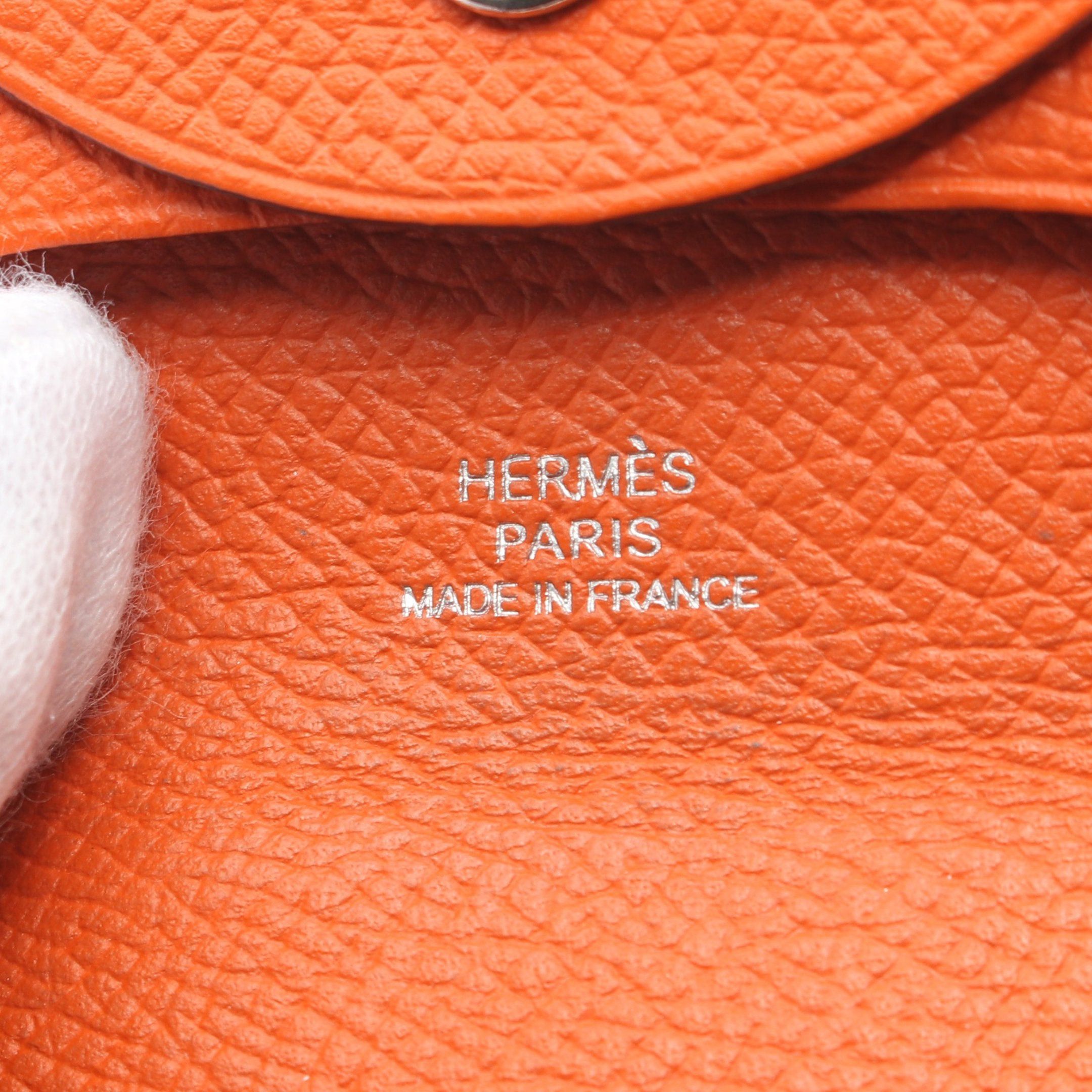 Hermes Hermes Bastia Orange Poppy Coin Purse Veau Epsom Silver Hardware T Stamp Size ONE SIZE - 4 Thumbnail