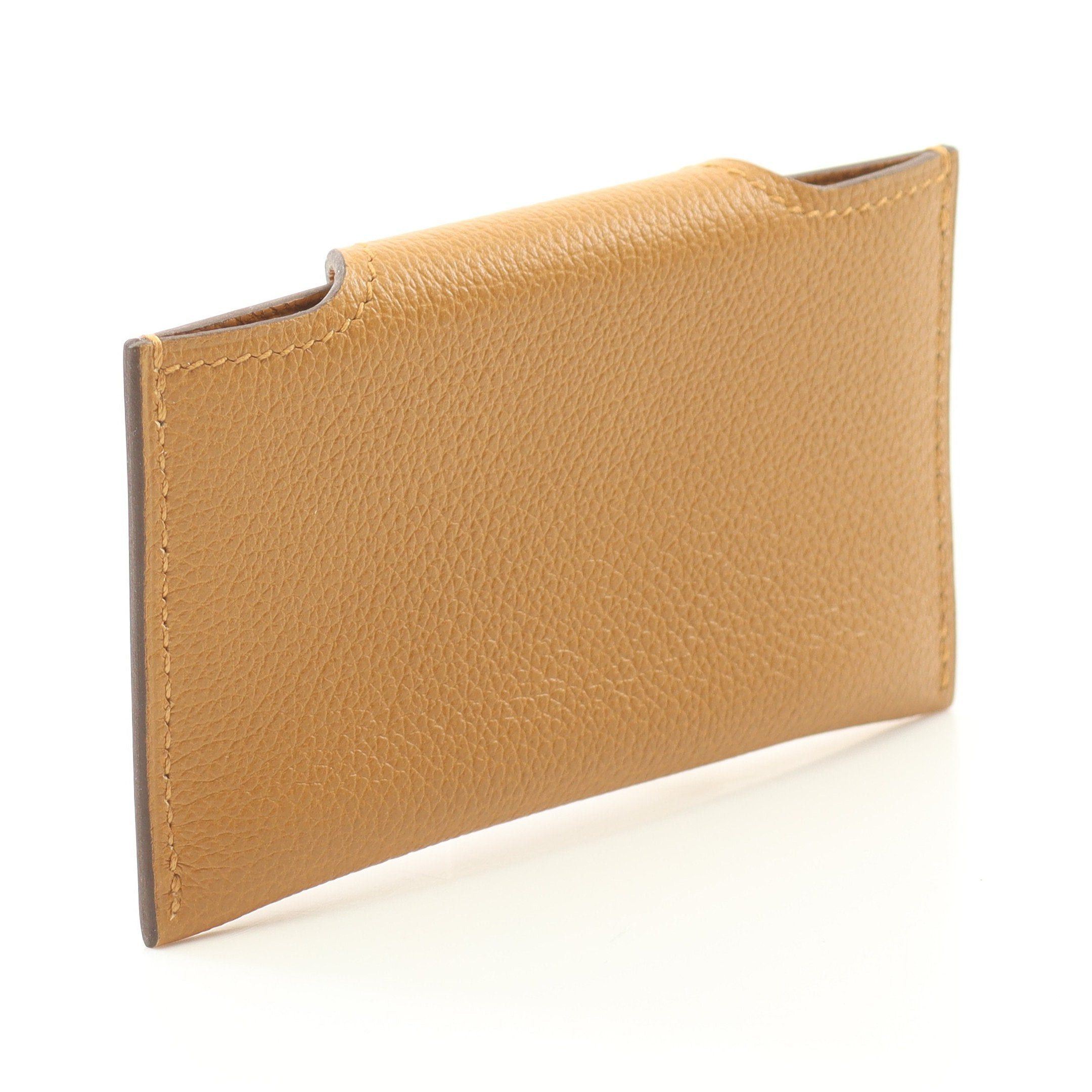 Hermes Hermes The Iliad Sesame Card Case Evercolor Light Brown Silver Hardware Double Engraved Size ONE SIZE - 2 Thumbnail