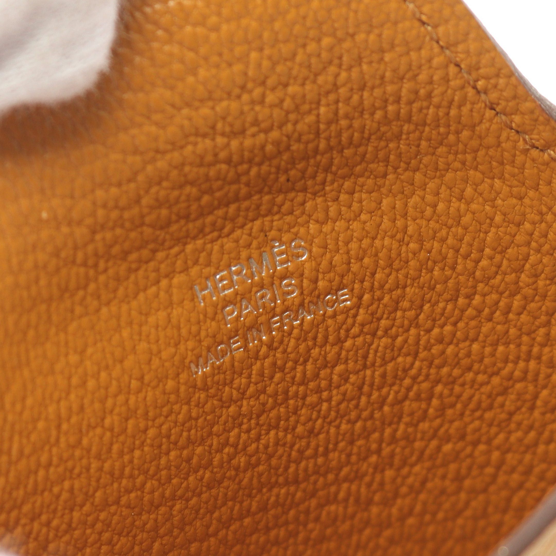 Hermes Hermes The Iliad Sesame Card Case Evercolor Light Brown Silver Hardware Double Engraved Size ONE SIZE - 4 Thumbnail