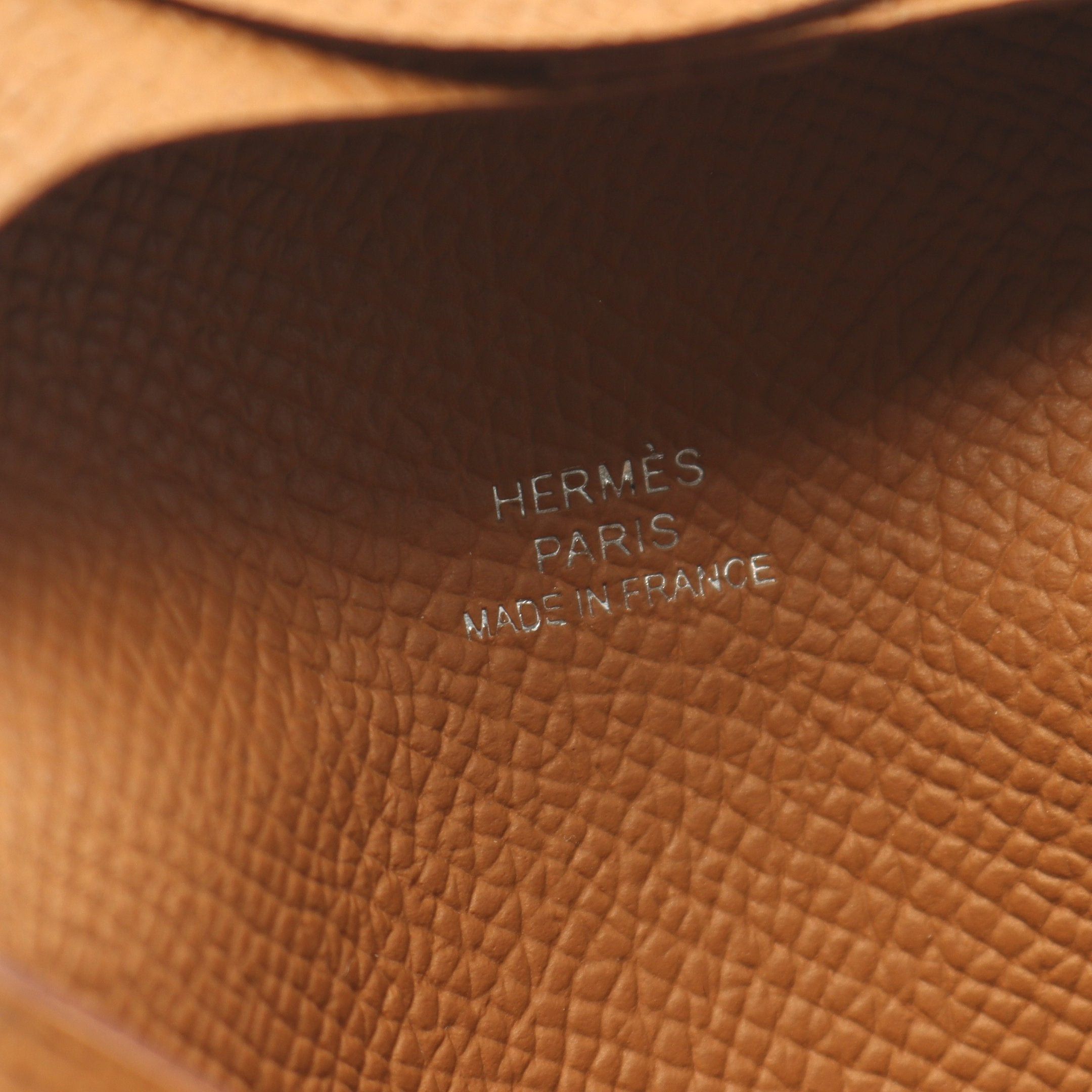 Hermes Hermes Bastia Gold Coin Purse Veau Epsom Light Brown Silver Hardware Double Engraved Size ONE SIZE - 4 Thumbnail