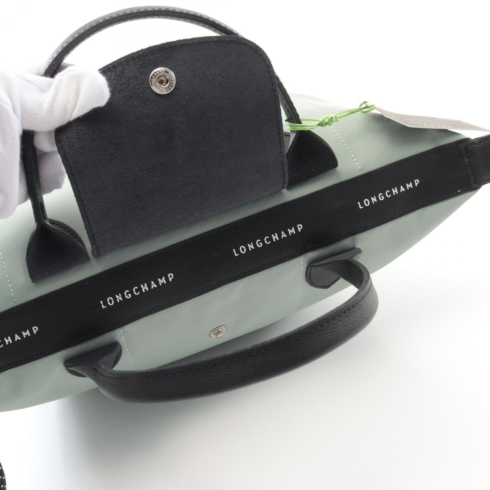 Longchamp Longchamp Le Preage Energy S Handbag Tote Bag Canvas Leather Green Black Vervain Size ONE SIZE - 5 Thumbnail