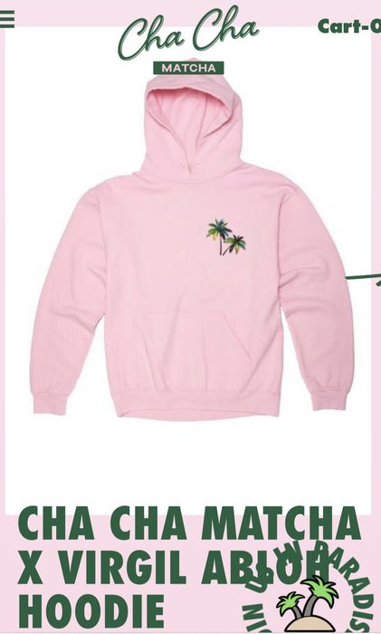 Virgil Abloh Cha Cha Matcha X Virgil Abloh Collab Hoodie Pink