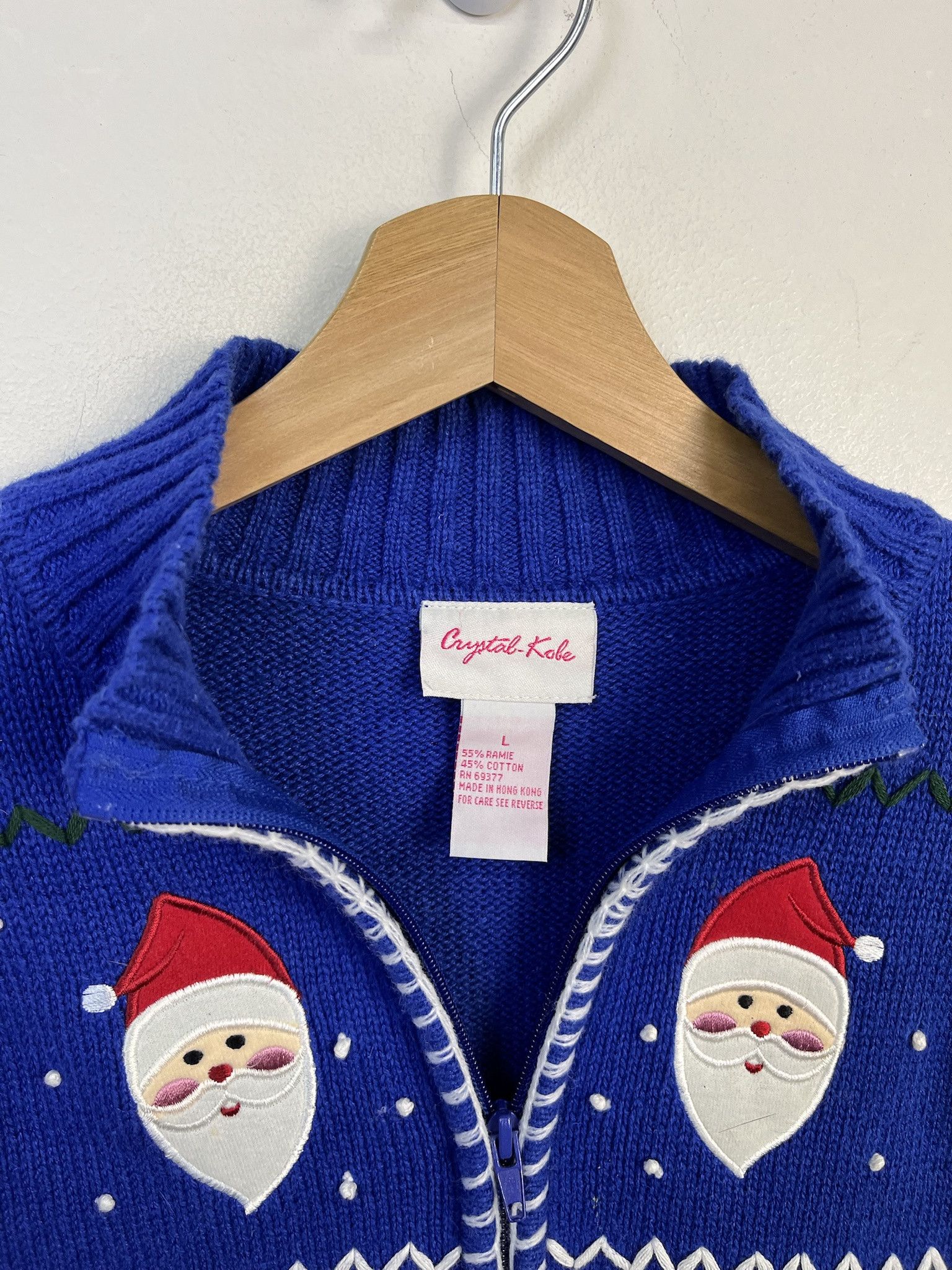 Other Vintage Knit Sweater Santa Mistletoe Reindeer Zip Up Knit Cardigan Size L Size US L / EU 52-54 / 3 - 2 Thumbnail