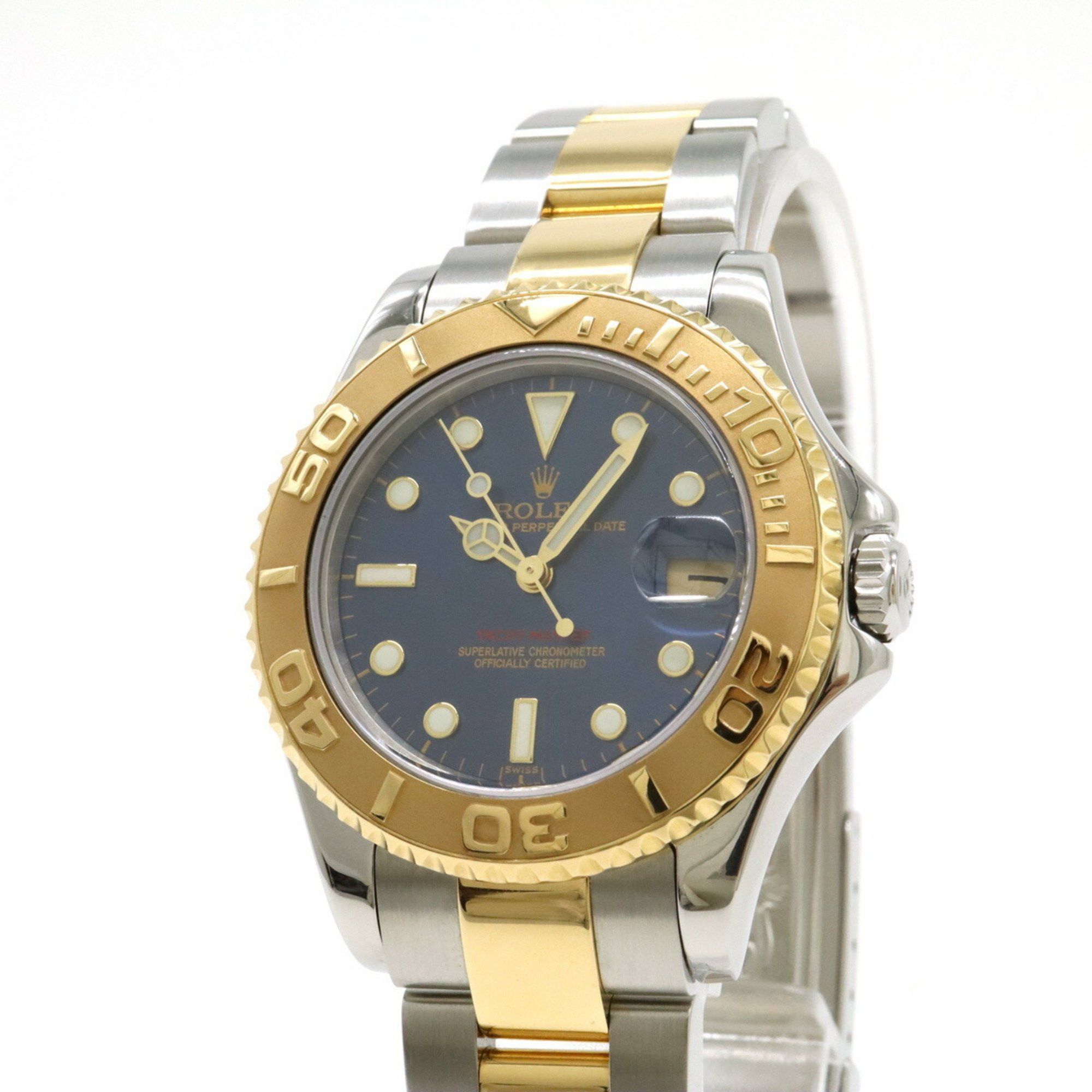 Rolex Rolex Yachtmaster Rolesium Blue Dial Date SS Platinum Bezel U-number Boys AT Automatic Wristwatch 68623 Size ONE SIZE - 5 Thumbnail