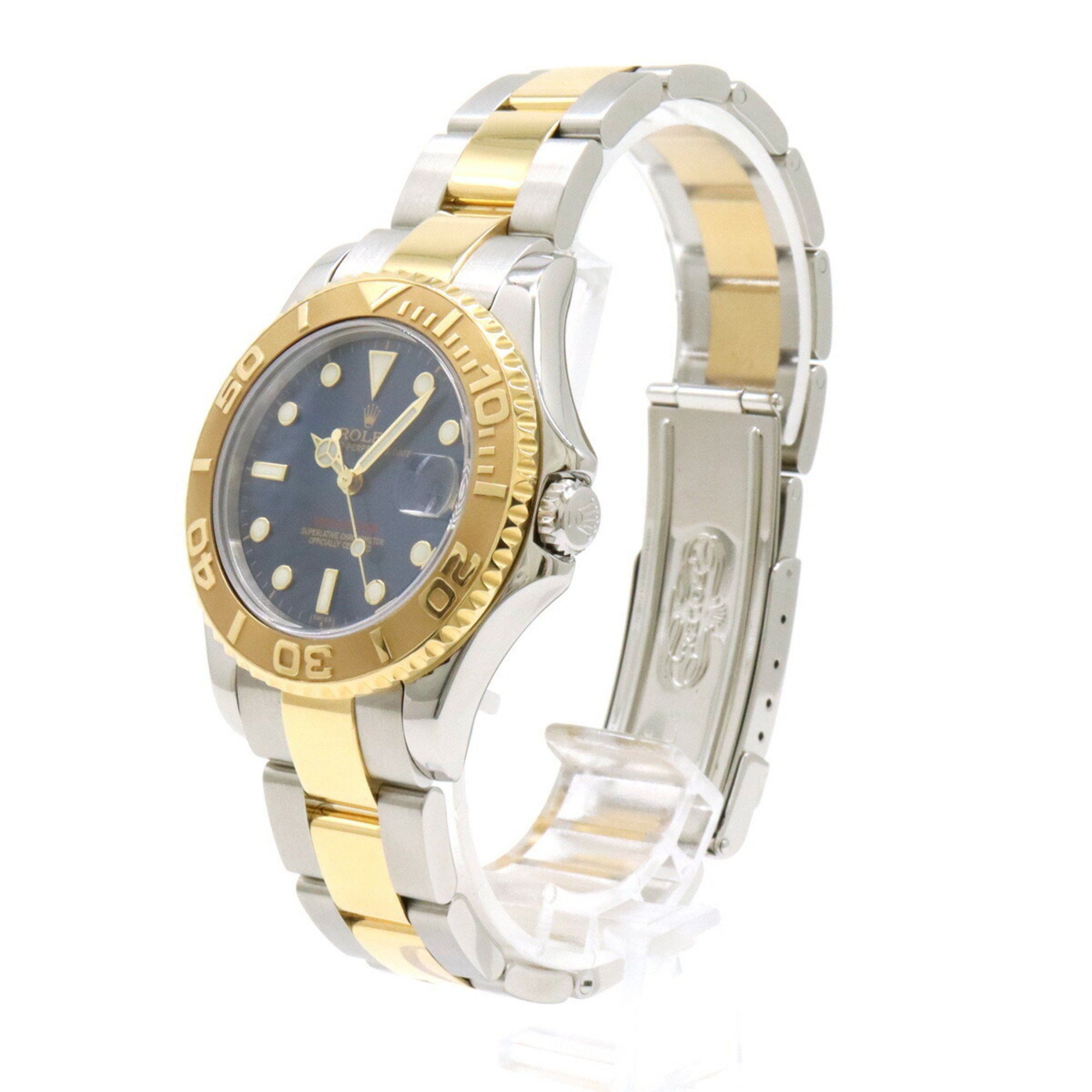 Rolex Rolex Yachtmaster Rolesium Blue Dial Date SS Platinum Bezel U-number Boys AT Automatic Wristwatch 68623 Size ONE SIZE - 3 Thumbnail