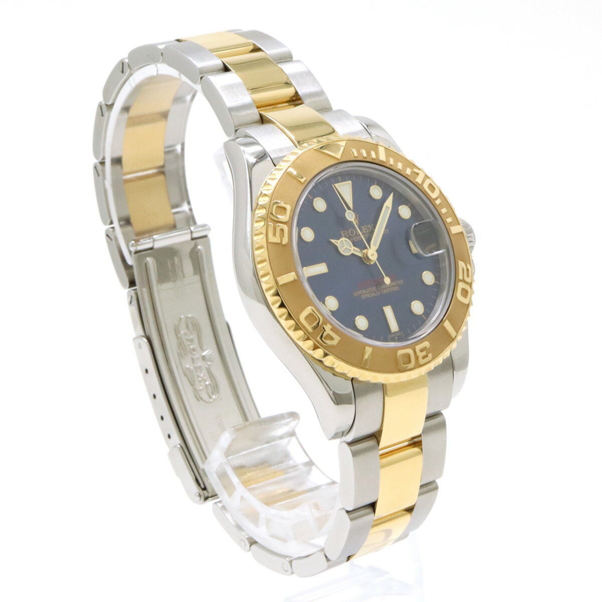 Rolex Rolex Yachtmaster Rolesium Blue Dial Date SS Platinum Bezel U-number Boys AT Automatic Wristwatch 68623 Size ONE SIZE - 4 Thumbnail