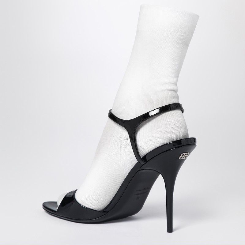 Balenciaga Balenciaga Avenue Sock Black Sandal In Patent Leather And Mesh Size US 8 / IT 38 - 2 Thumbnail