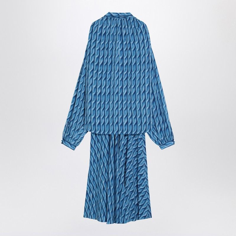 Balenciaga Balenciaga Midi Dress With Bow And Blue Print Size M / US 6-8 / IT 42-44 - 2 Thumbnail