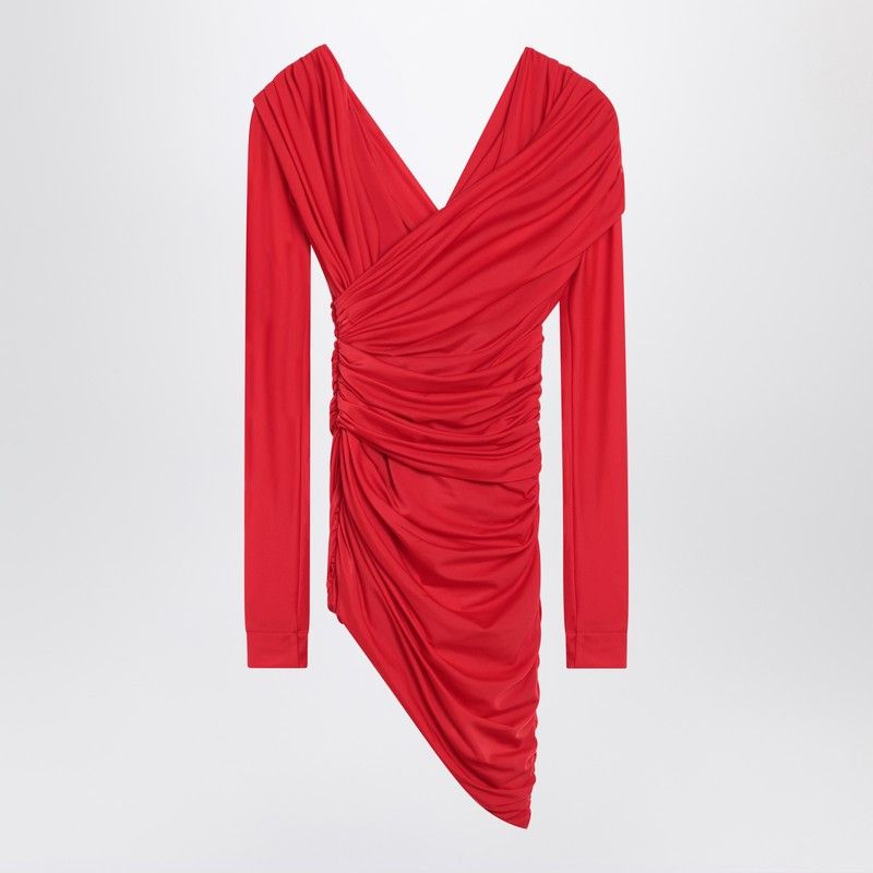 Balenciaga Balenciaga Draped Mini Dress In Red Jersey Size S / US 4 / IT 40 - 2 Thumbnail