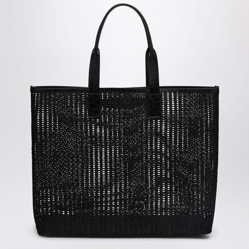 Dolce & Gabbana Dolce&Gabbana Adamo Shopping Bag In Black Woven Mesh Size ONE SIZE - 2 Thumbnail