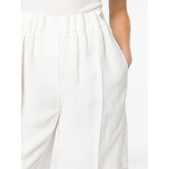 Brunello Cucinelli BRUNELLO CUCINELLI Women Shorts & Burmudas MH126P8612 C600 WHITE Size 28" / US 6 / IT 42 - 3 Thumbnail