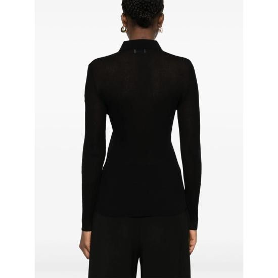 Moncler MONCLER Women Polo Shirts M1732 9A000 05 999 BLACK Size M / US 6-8 / IT 42-44 - 3 Thumbnail
