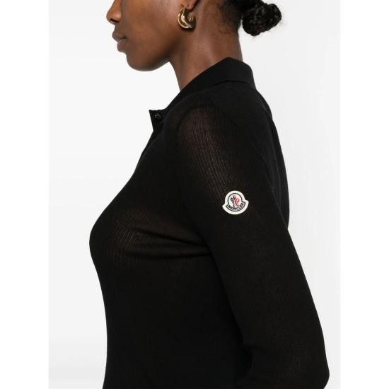 Moncler MONCLER Women Polo Shirts M1732 9A000 05 999 BLACK Size L / US 10 / IT 46 - 4 Thumbnail