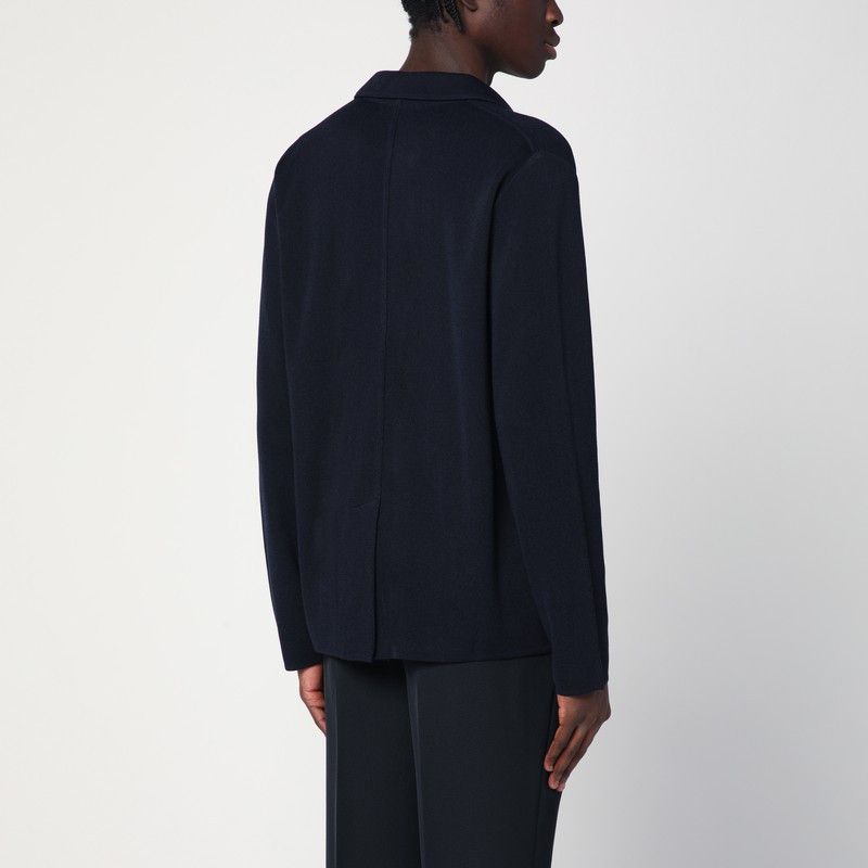 Lardini Lardini Navy Blue Single-Breasted Knitted Jacket Size US XXL / EU 58 / 5 - 2 Thumbnail