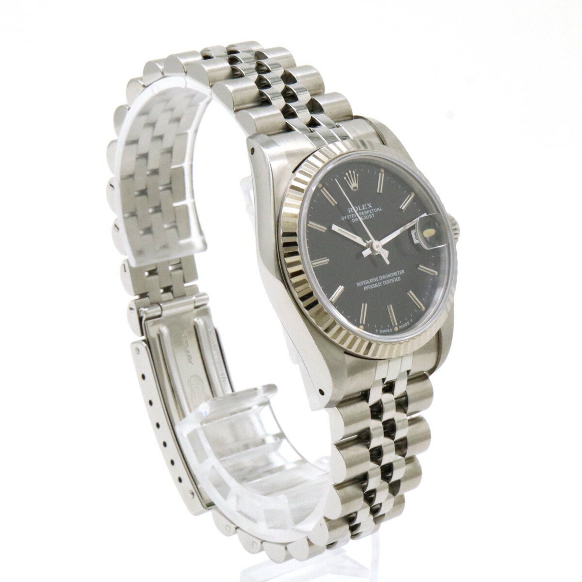 Rolex Rolex Datejust Black Dial SS K18WG Bezel L Number Boys AT Automatic Watch 69174 Size ONE SIZE - 4 Thumbnail
