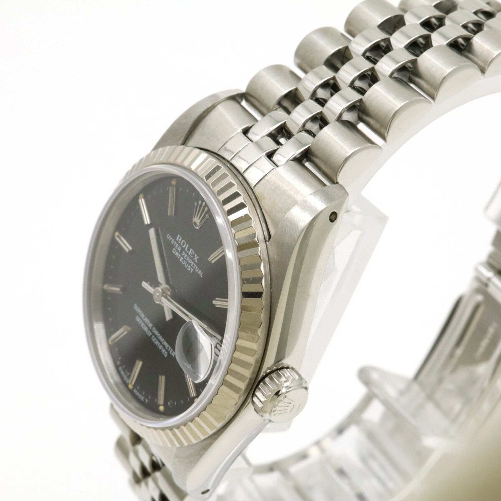 Rolex Rolex Datejust Black Dial SS K18WG Bezel L Number Boys AT Automatic Watch 69174 Size ONE SIZE - 6 Thumbnail
