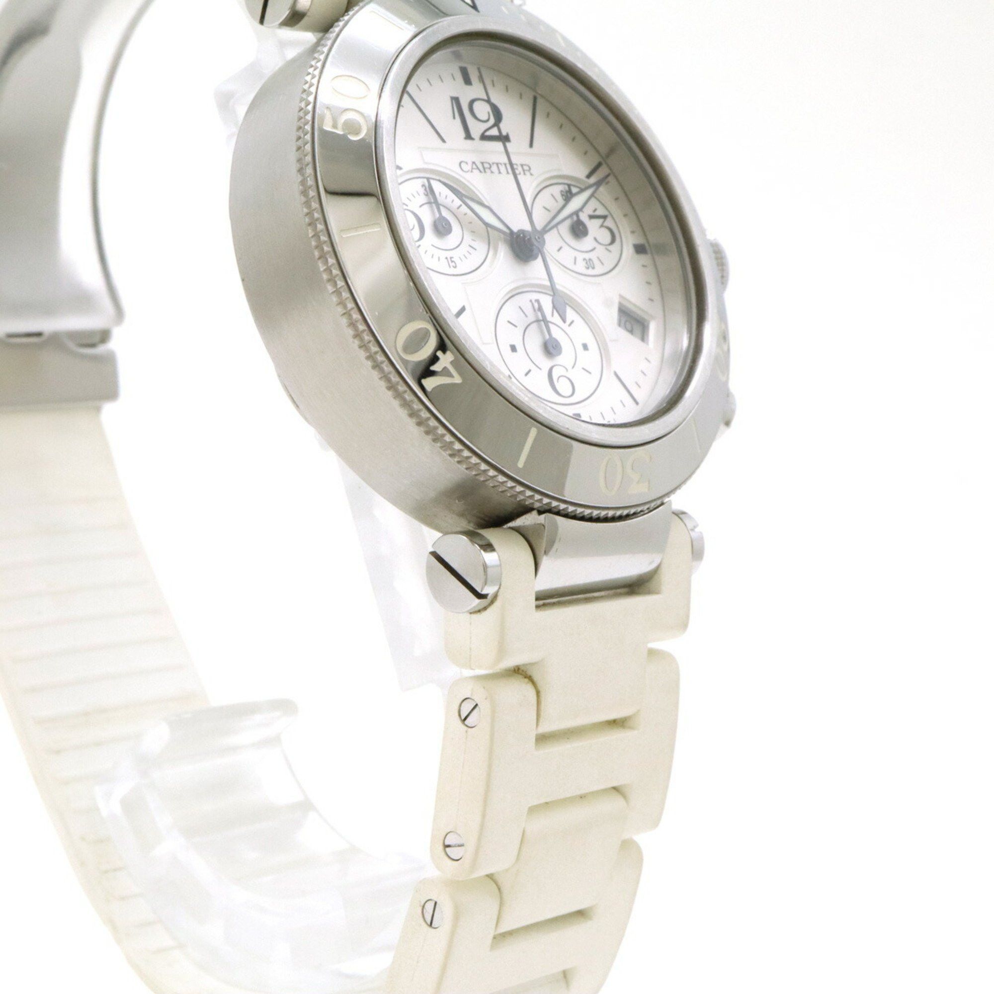 Cartier Cartier Pasha Silver Dial AT Automatic Boys Ladies Unisex Watch W3140005 Size ONE SIZE - 7 Thumbnail